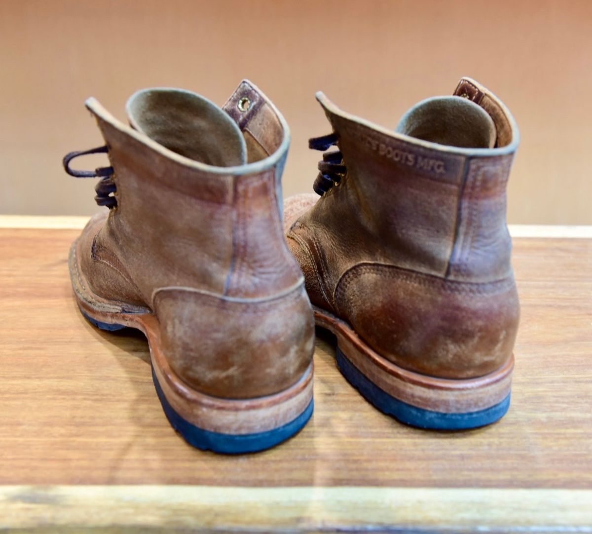 Photo by broakes on January 18, 2025 of the White's MP-Sherman Plain Toe in New Rosewood Waxed Elk Unicorn.