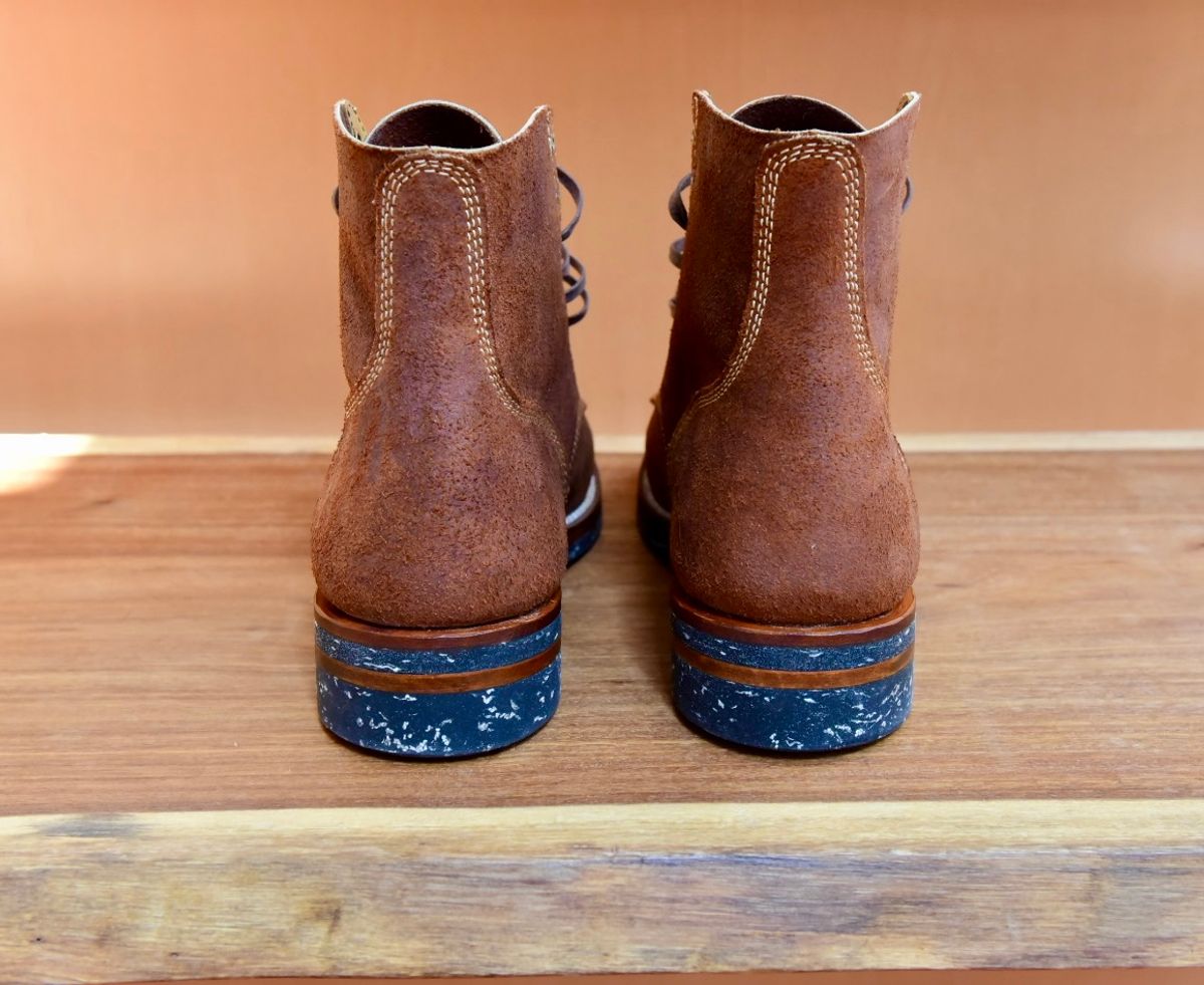 Photo by broakes on May 26, 2025 of the Oldspeed Boondockers in Horween Rust Chamois.