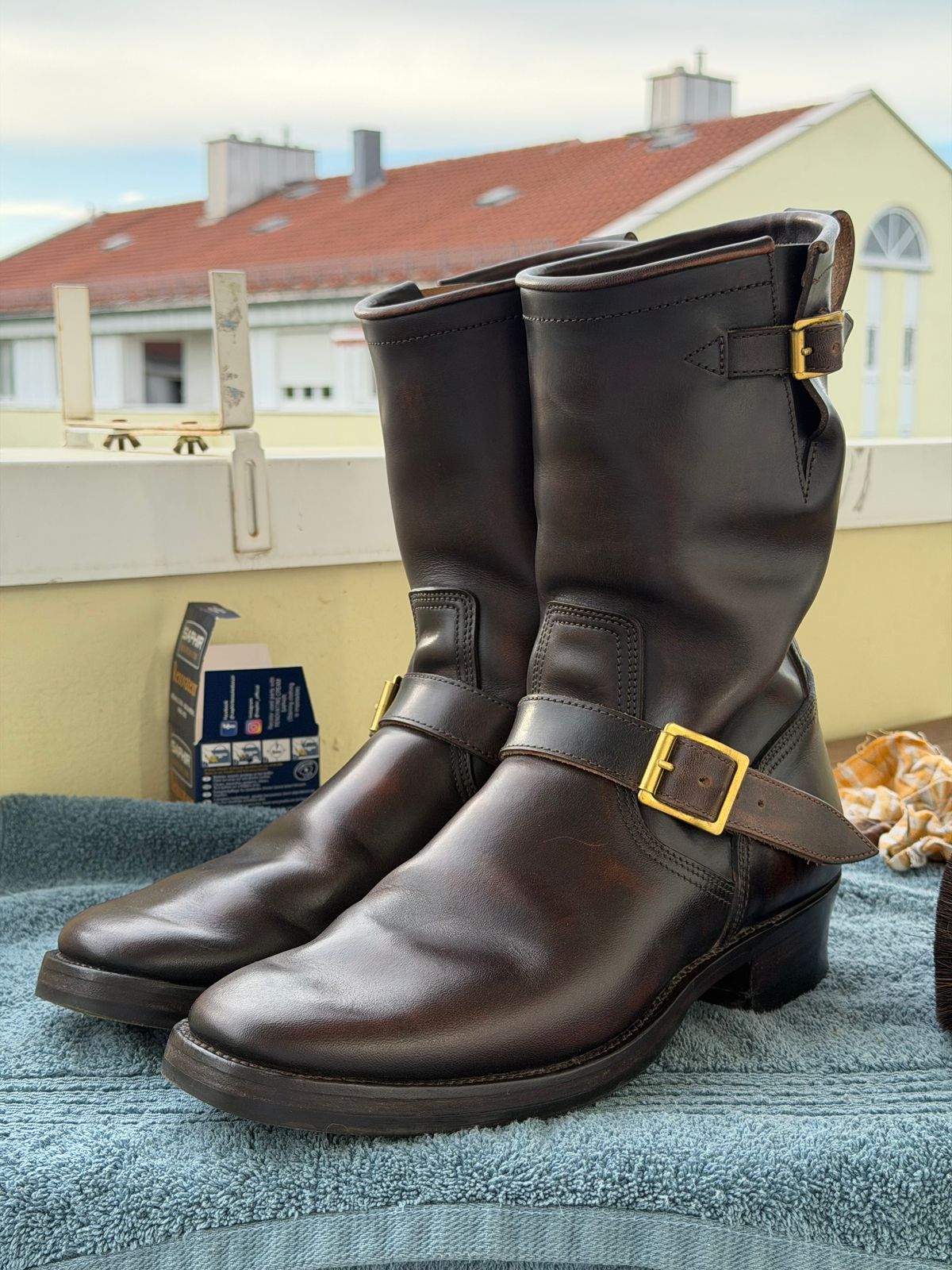 Photo by JNNS on April 26, 2026 of the XBXS Engineer Boots in Maryam Muschio TPR Horsebutt.