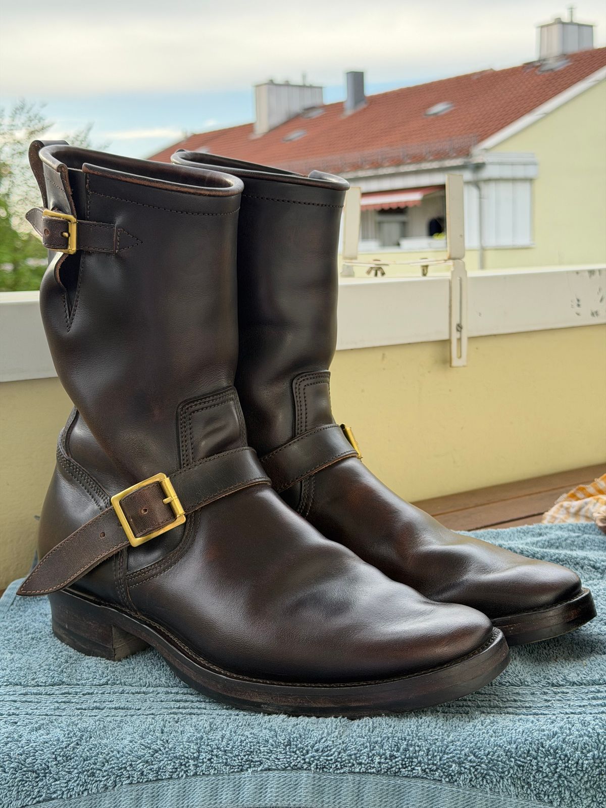 Photo by JNNS on April 26, 2026 of the XBXS Engineer Boots in Maryam Muschio TPR Horsebutt.