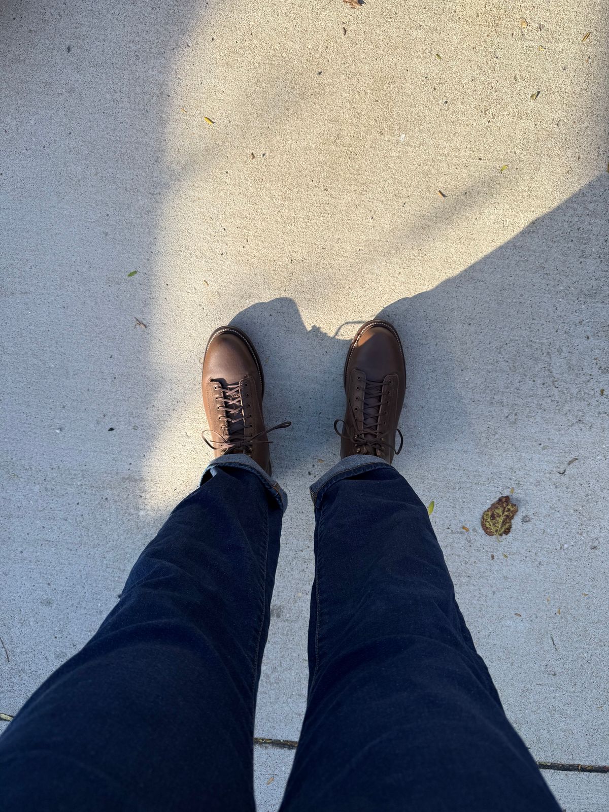 Photo by kdc on October 27, 2025 of the Caswell Boot Company Carver in Horween Natural Waxed Flesh.