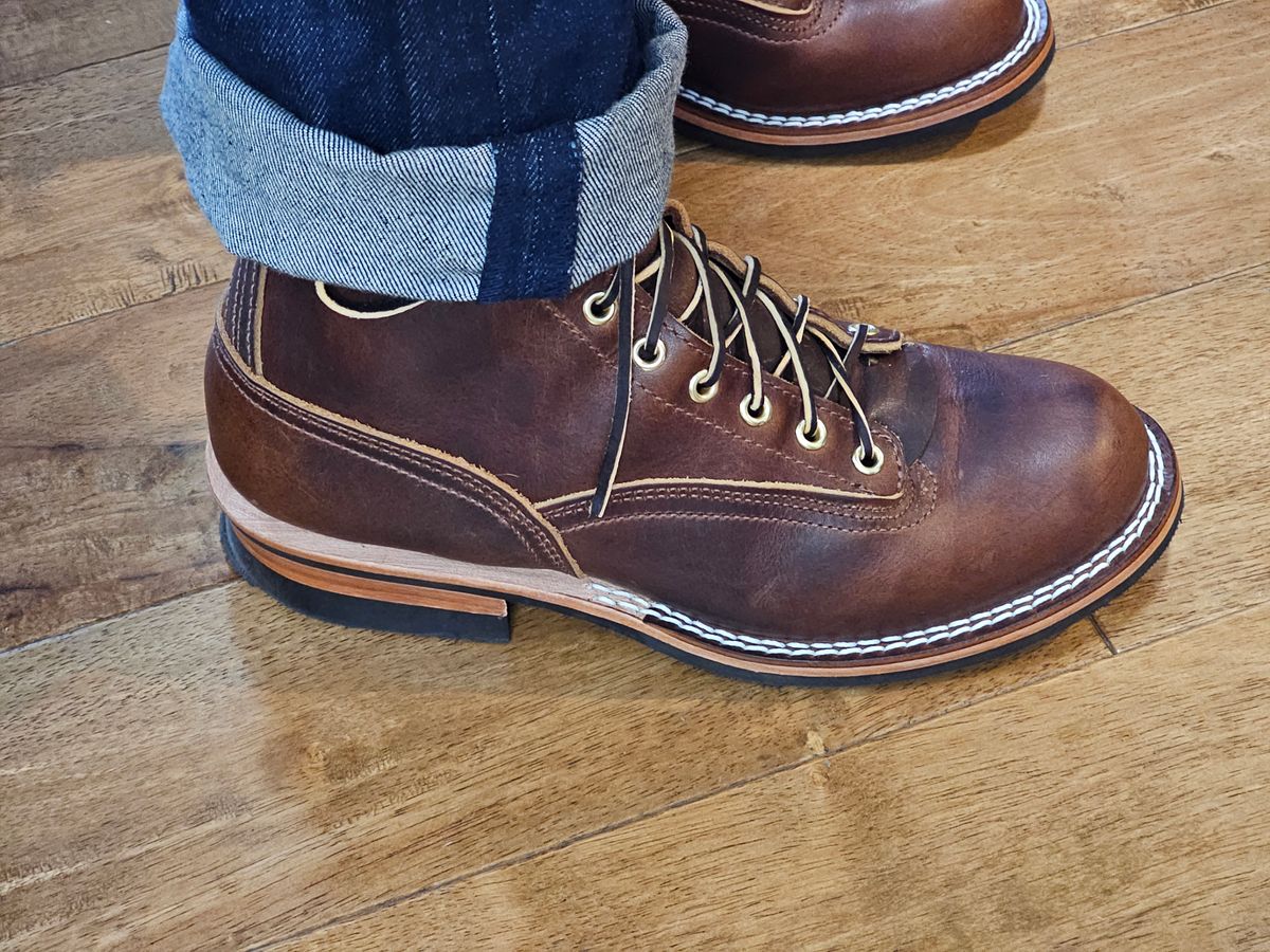 Photo by Dreadnaught on March 21, 2024 of the Nicks Lace to Toe Heritage in Italian Brown Cypress.