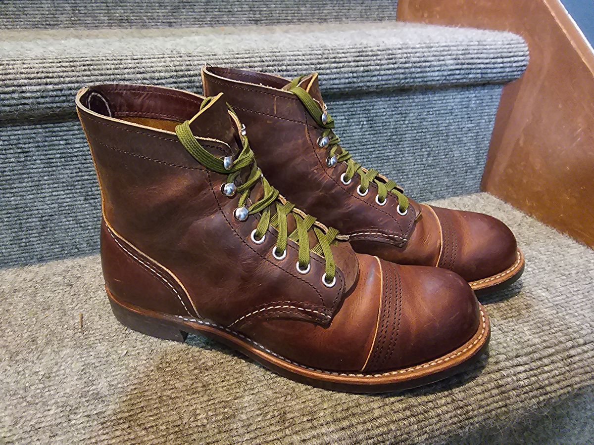 Photo by Dreadnaught on March 24, 2024 of the Red Wing Iron Ranger in S.B. Foot Copper Rough and Tough.