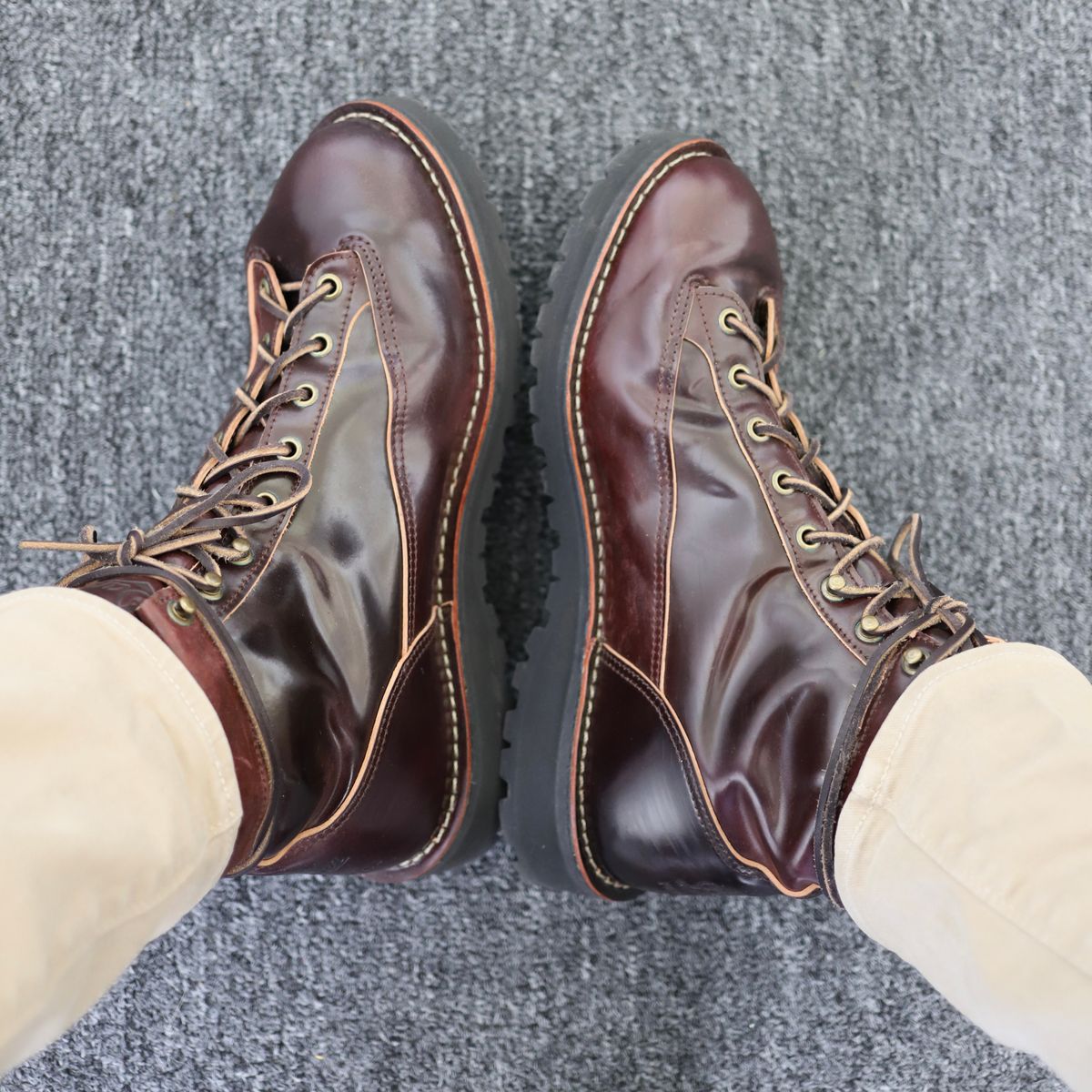 Photo by willygil on October 8, 2025 of the Danner Light in Horween Color 8 Shell Cordovan.