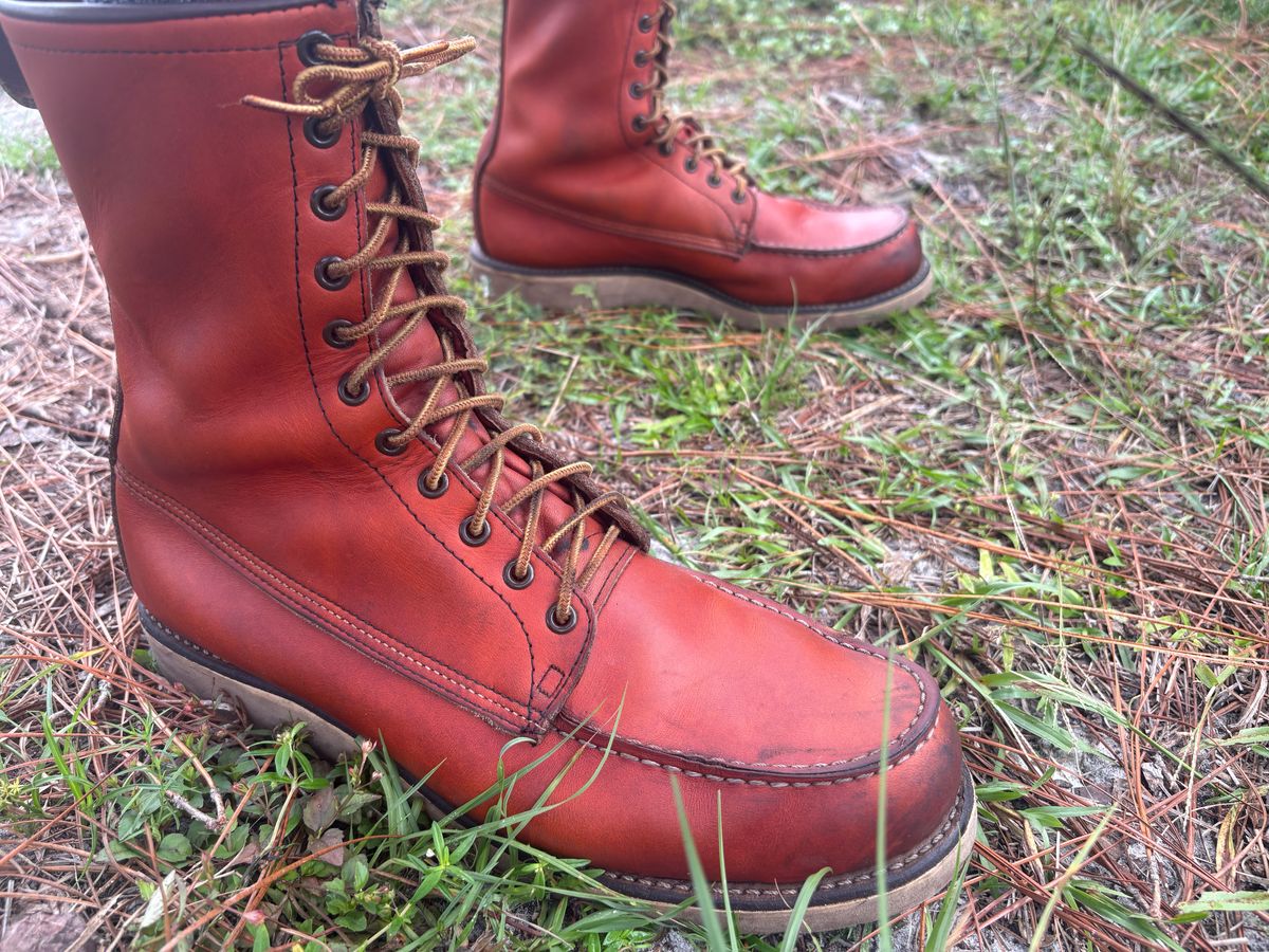 Photo by MuttBarker on October 5, 2025 of the Red Wing Irish Setter Sport Boot 877 in S.B. Foot Oro-Russet Abilene.