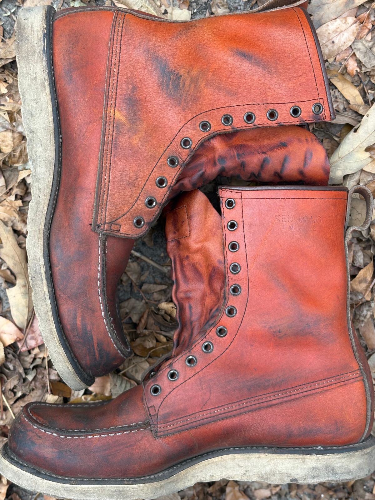 Photo by MuttBarker on December 5, 2025 of the Red Wing Irish Setter Sport Boot 877 in S.B. Foot Oro-Russet Abilene.
