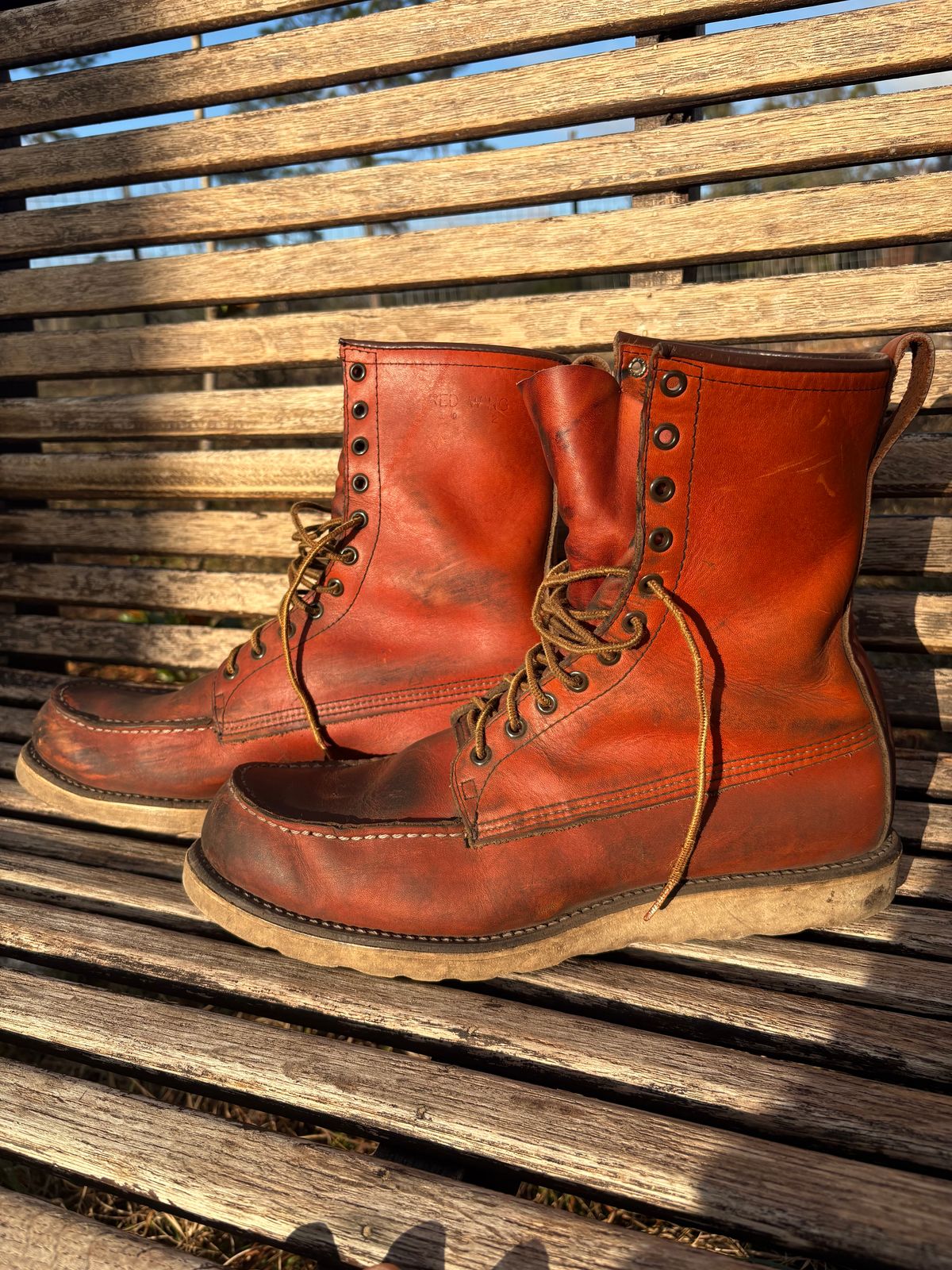 Photo by MuttBarker on January 4, 2026 of the Red Wing Irish Setter Sport Boot 877 in S.B. Foot Oro-Russet Abilene.
