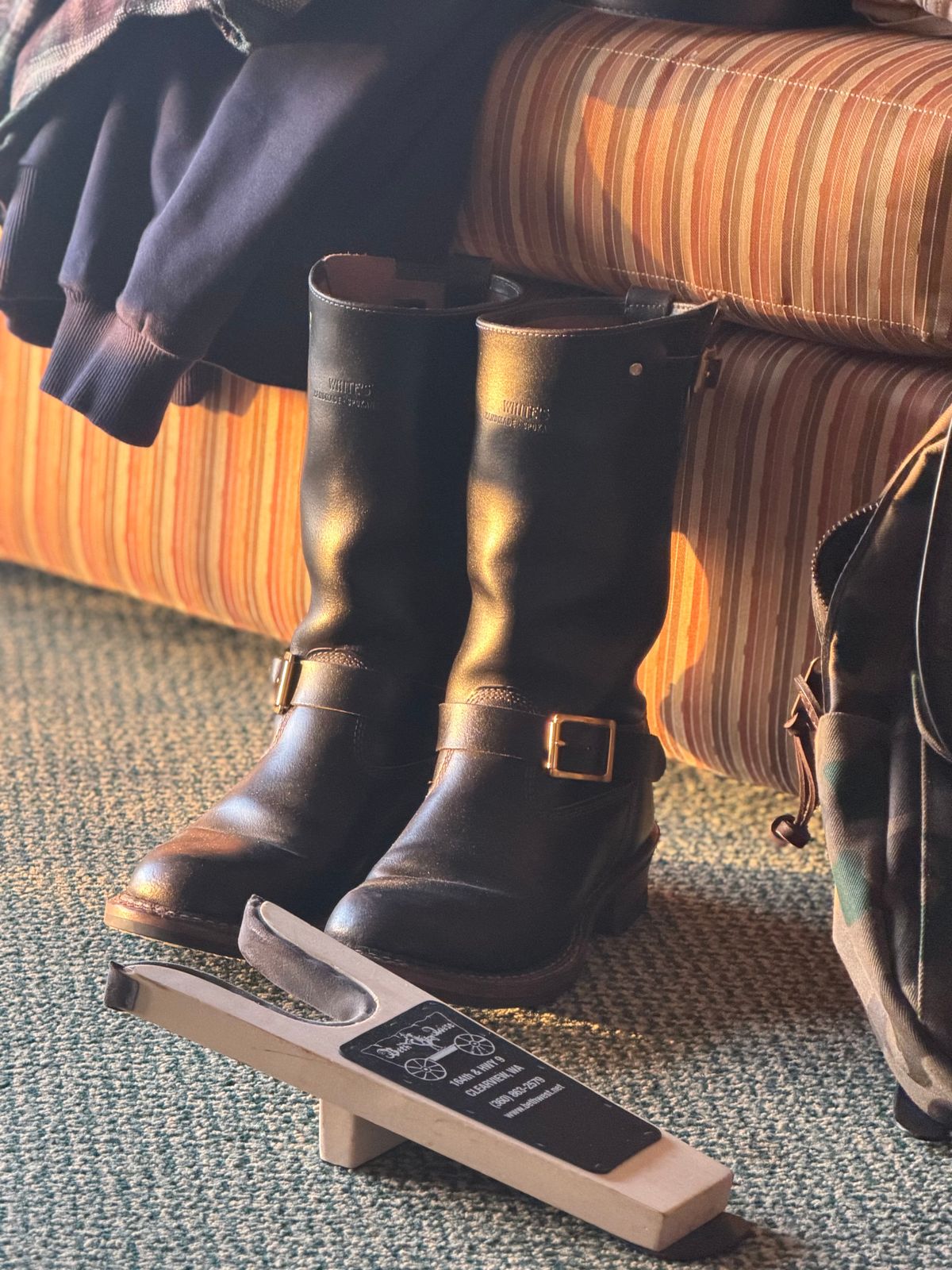 Photo by Fourunnerguy on May 24, 2026 of the White's Nomad Engineer Boots in Horween Black Waxed Flesh.