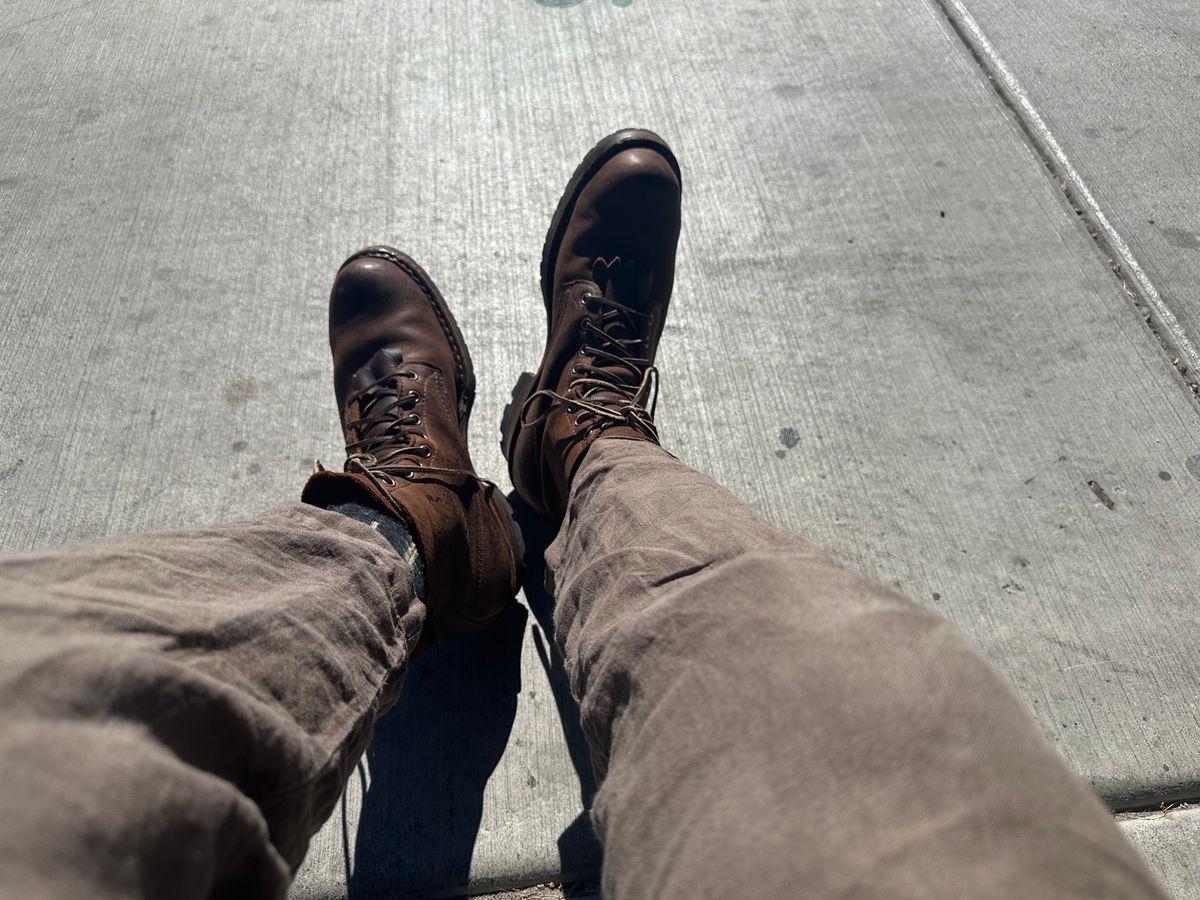 Photo by hidenseek on October 12, 2024 of the White's Semi-Dress in CF Stead Urban Brown Re-Tan Waxed Kudu.