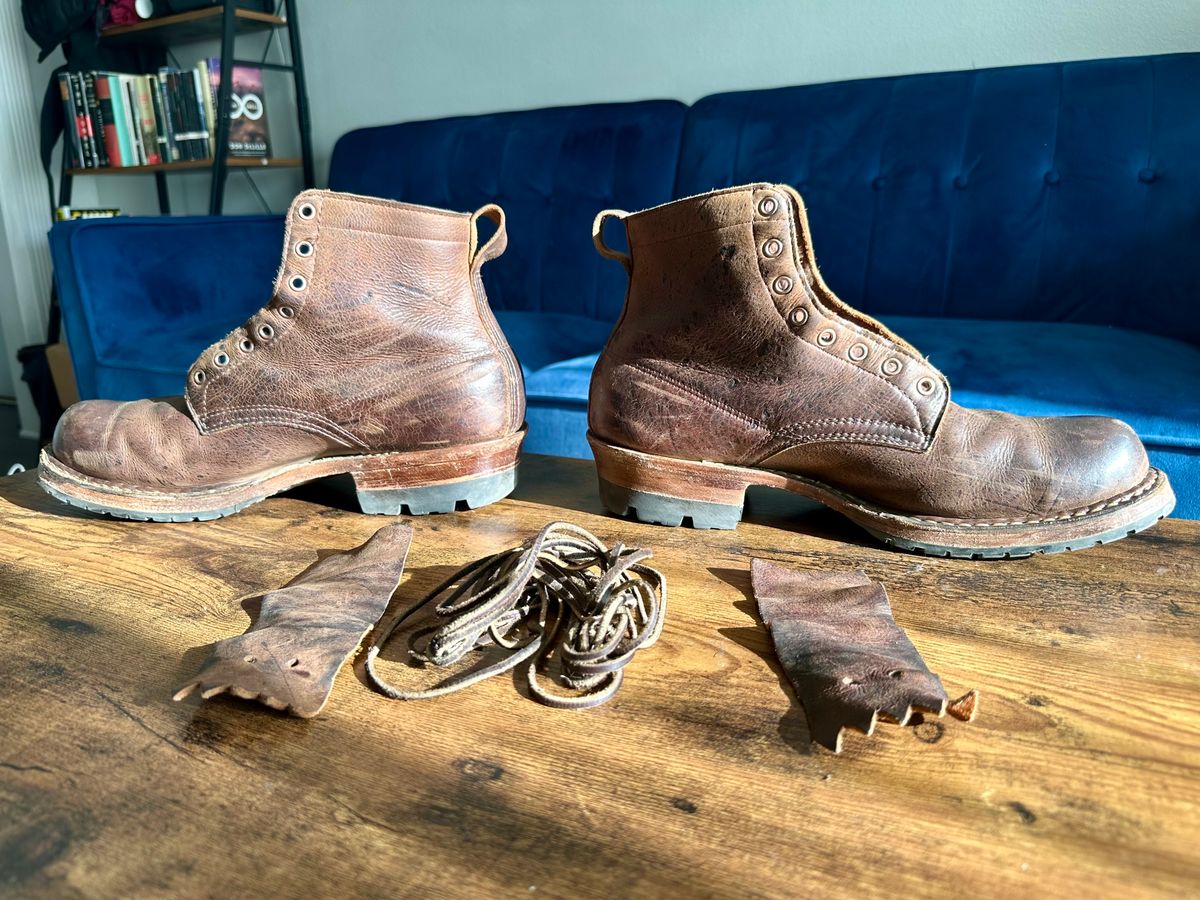 Photo by hidenseek on March 2, 2025 of the White's Semi-Dress in CF Stead Urban Brown Re-Tan Waxed Kudu.