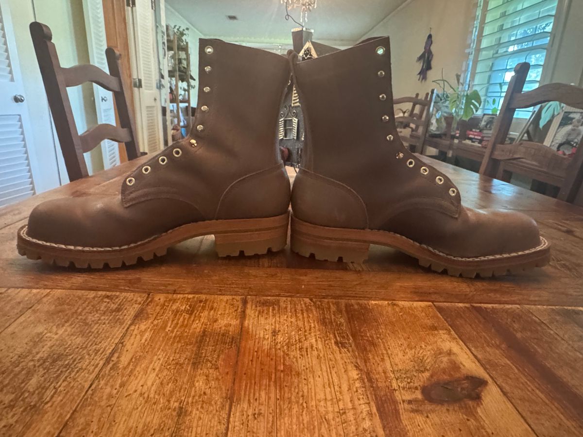 Photo by Babyd69 on October 1, 2025 of the Frank's Boots Ground Pounder in Horween Natural Waxed Flesh.