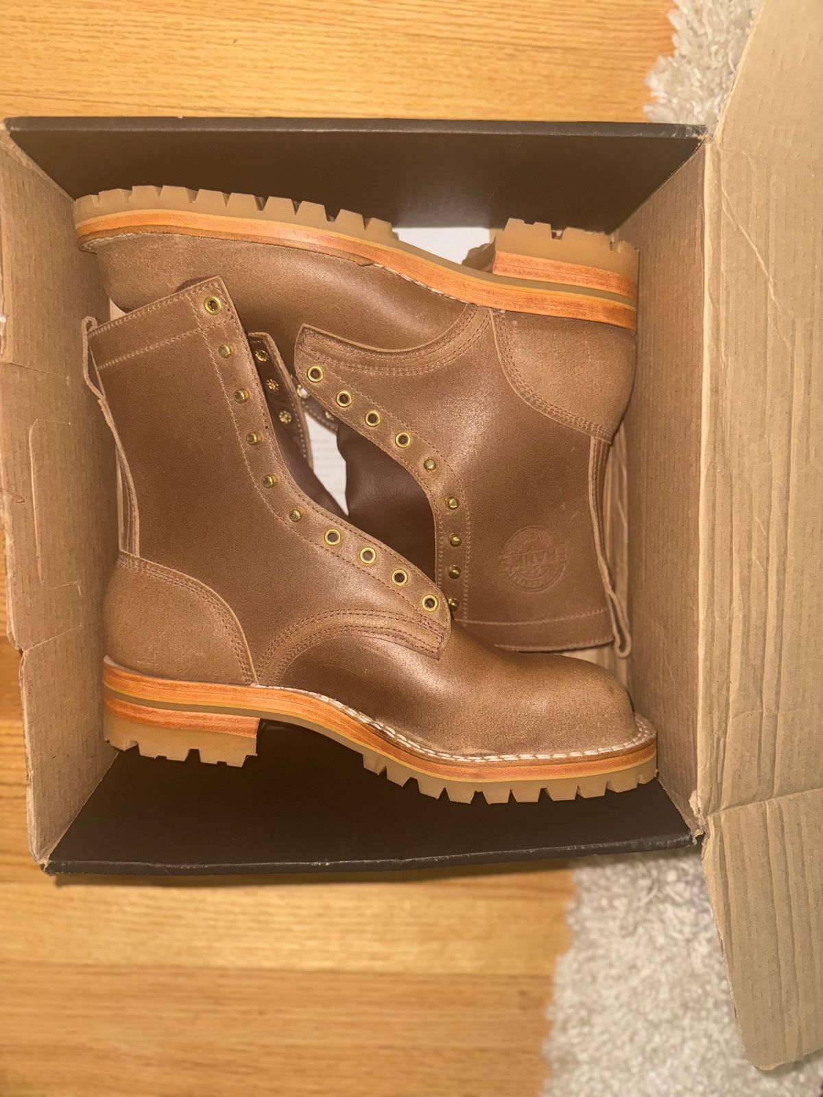 Photo by Babyd69 on September 27, 2025 of the Frank's Boots Ground Pounder in Horween Natural Waxed Flesh.