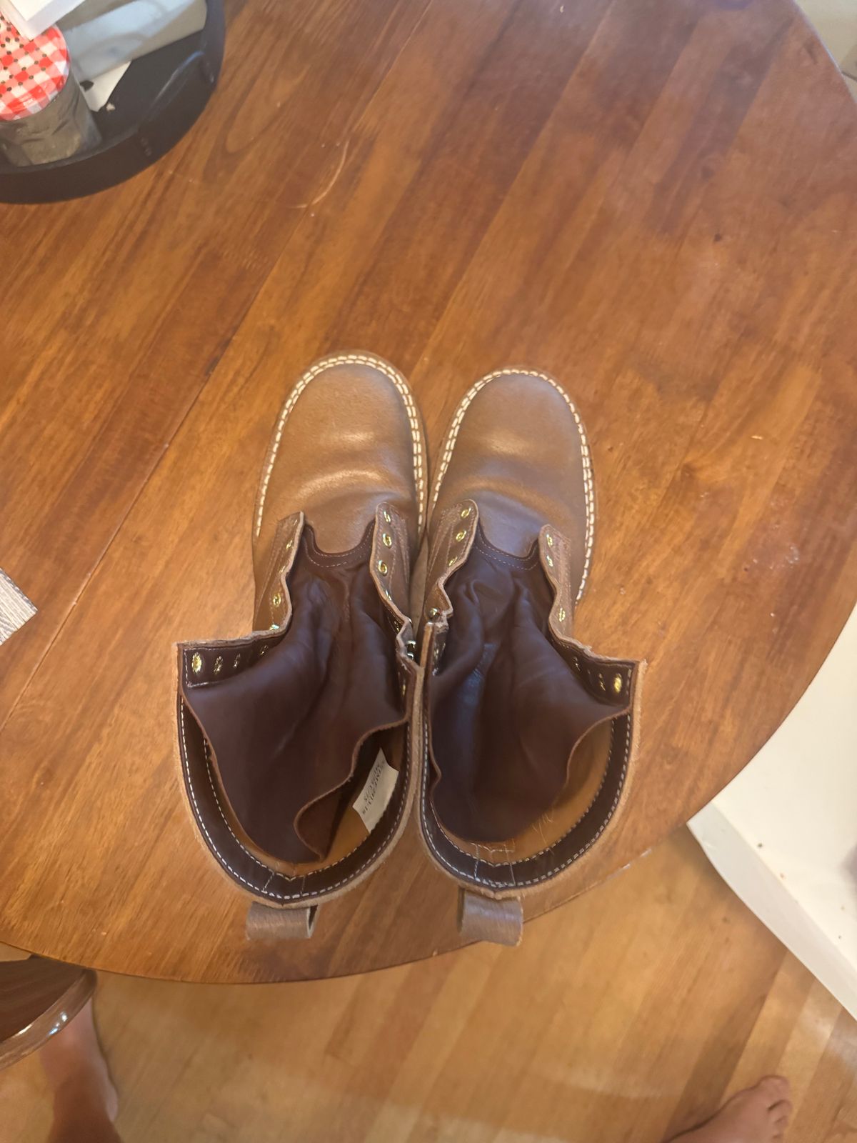 Photo by Babyd69 on October 1, 2025 of the Frank's Boots Ground Pounder in Horween Natural Waxed Flesh.