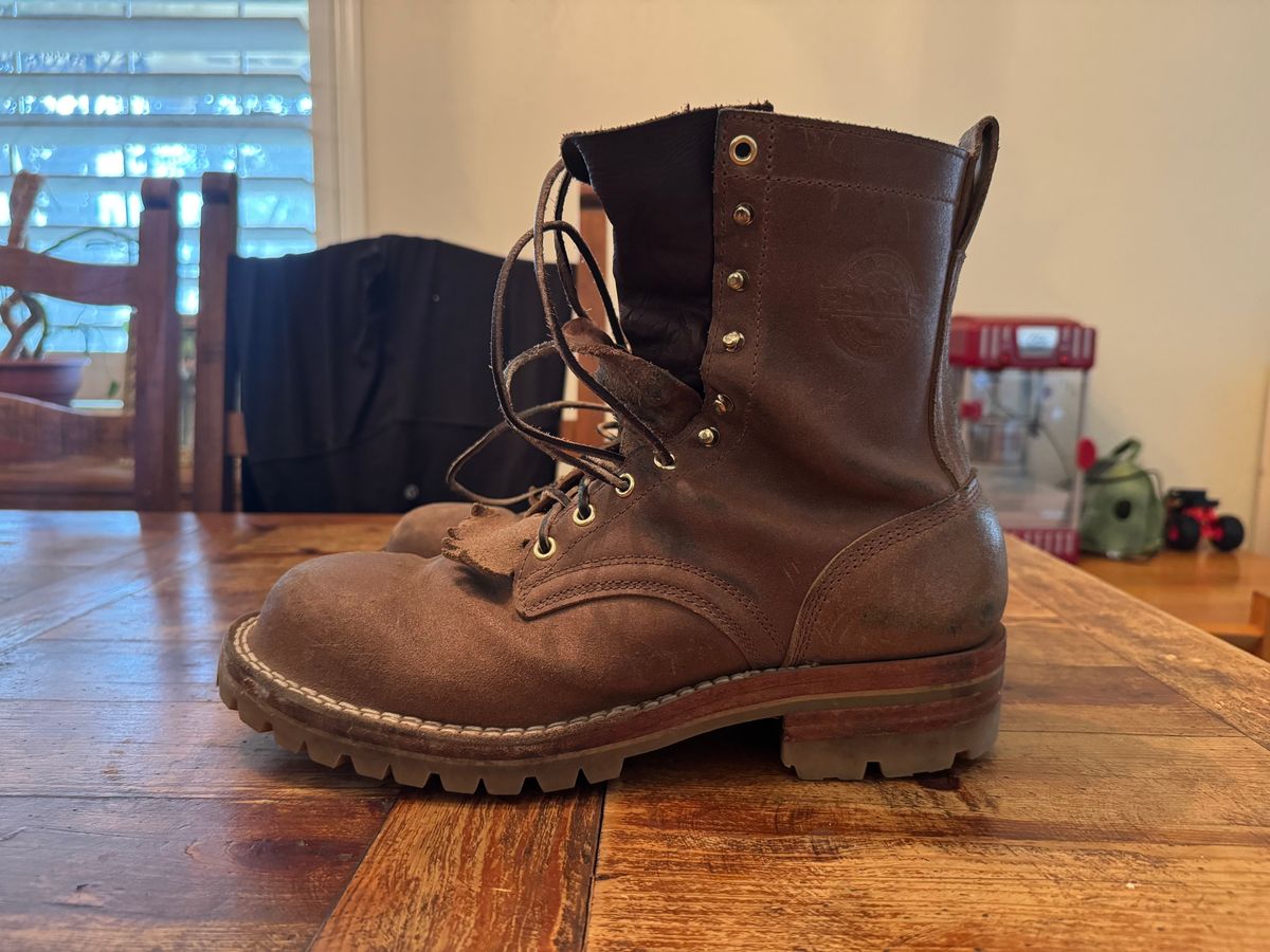 Photo by Babyd69 on February 4, 2026 of the Frank's Boots Ground Pounder in Horween Natural Waxed Flesh.