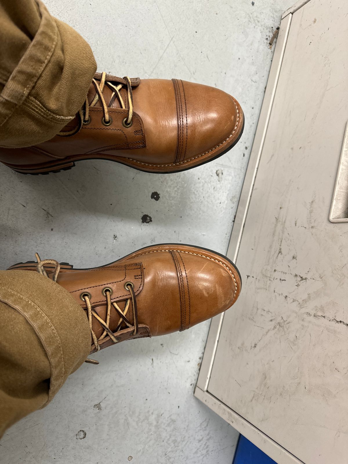 Photo by woody18 on November 20, 2024 of the Truman Truman X American Trench Service Boot in Maryam Toscanello Cowhide.
