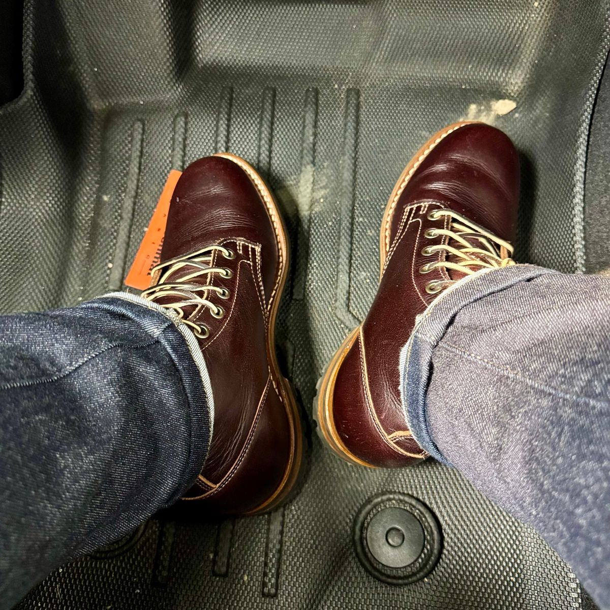 Photo by stinkypatina on November 7, 2025 of the Truman Plain Toe Boot in Seidel Oxblood Double Shot.