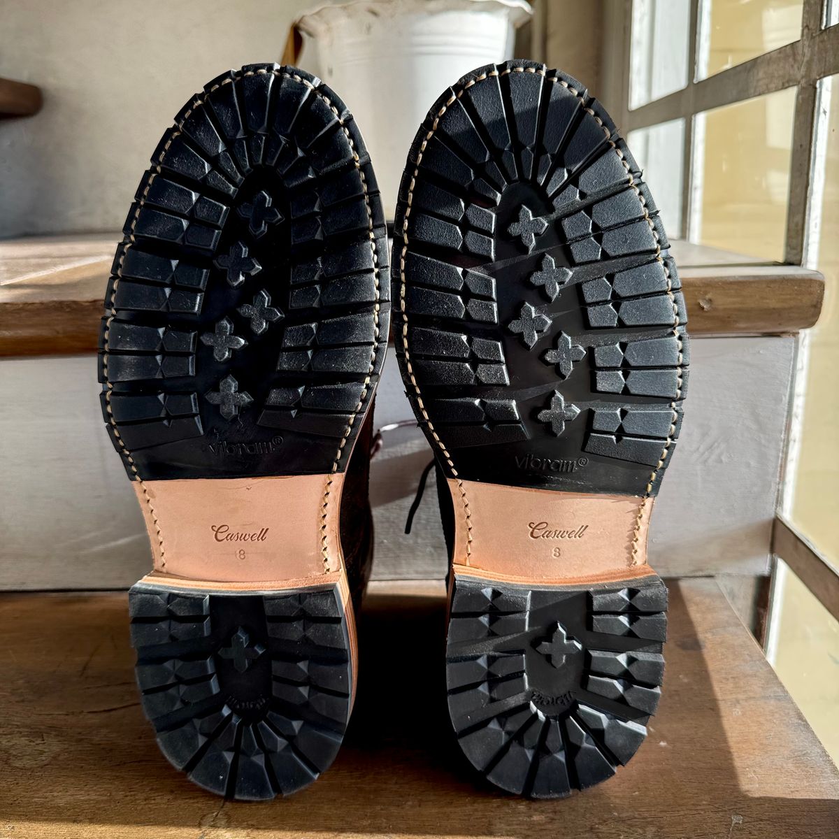 Photo by stinkypatina on May 4, 2026 of the Caswell Boot Company Lisbon in C.F. Stead Stone Rambler.
