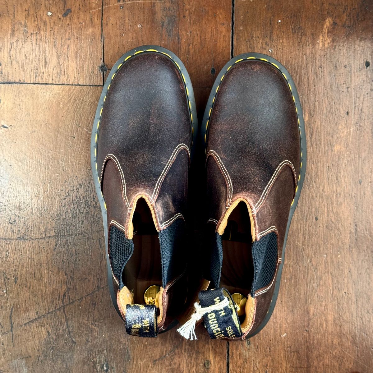 Photo by stinkypatina on May 4, 2026 of the Dr. Martens 2976 Made In England in Rustic Brown Wax Commander.