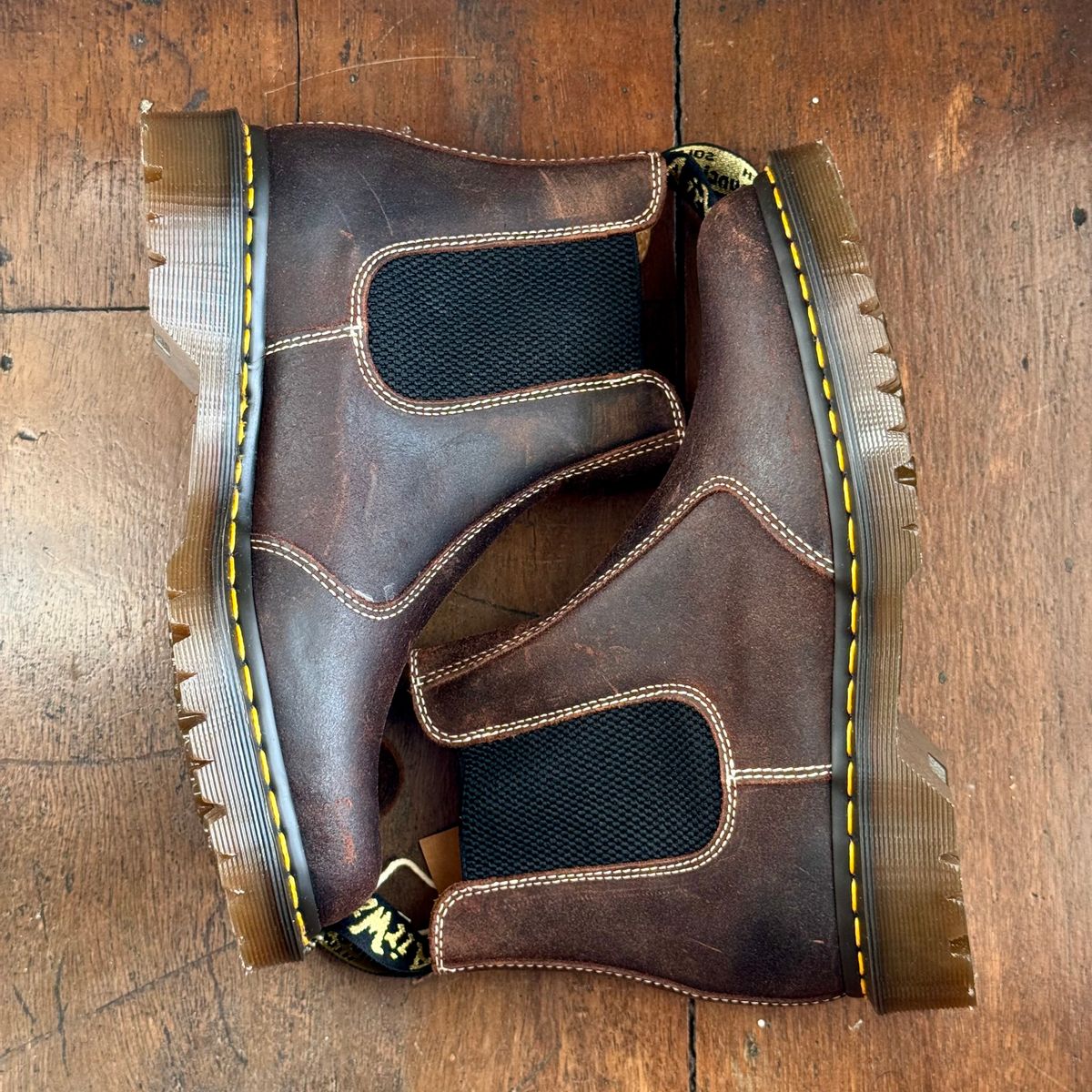 Photo by stinkypatina on May 4, 2026 of the Dr. Martens 2976 Made In England in Rustic Brown Wax Commander.