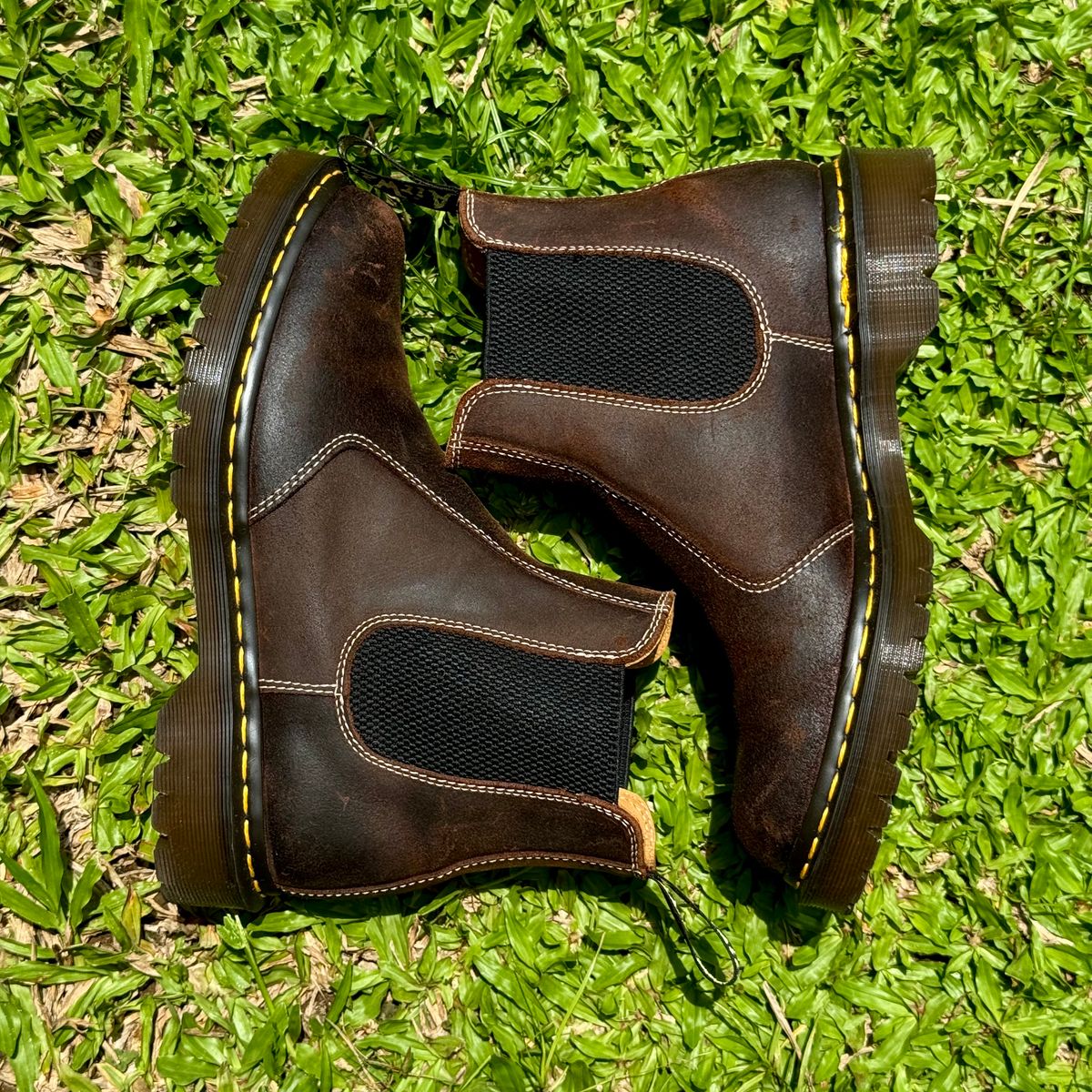 Photo by stinkypatina on June 22, 2026 of the Dr. Martens 2976 Made In England in Rustic Brown Wax Commander.