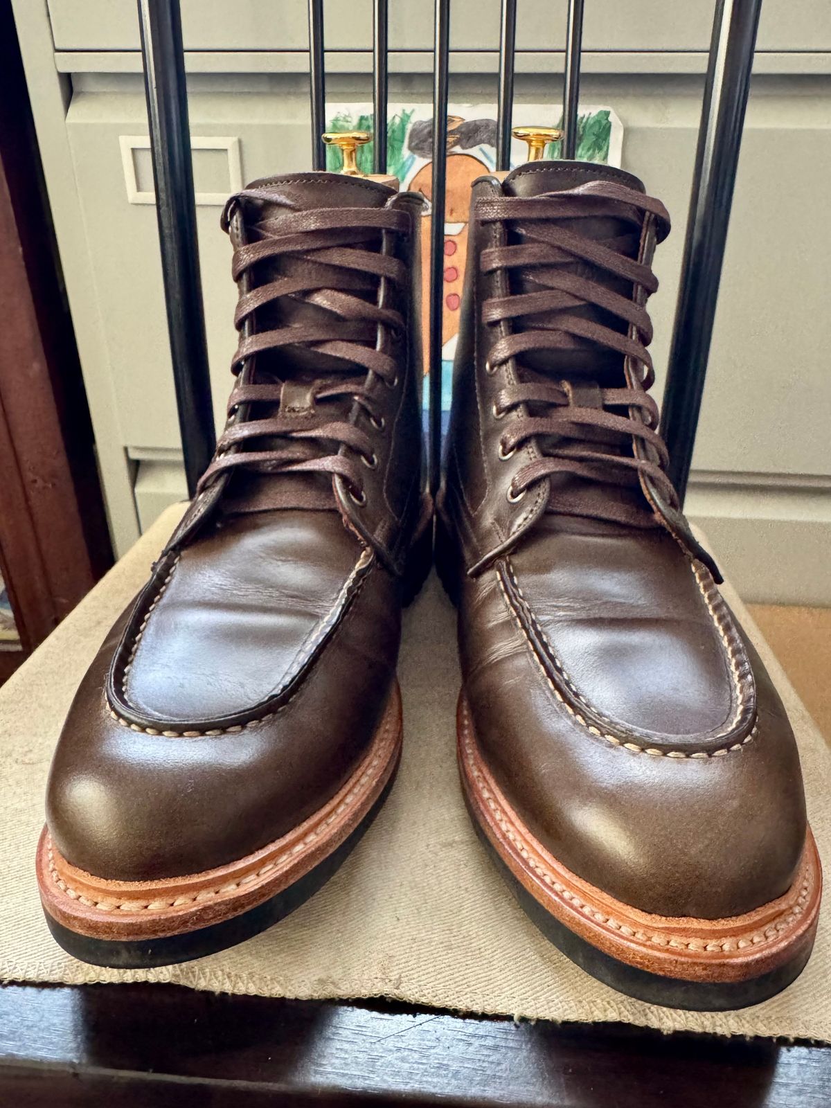 Photo by stinkypatina on July 10, 2025 of the Allen Edmonds Carter in Teak Waterproof.