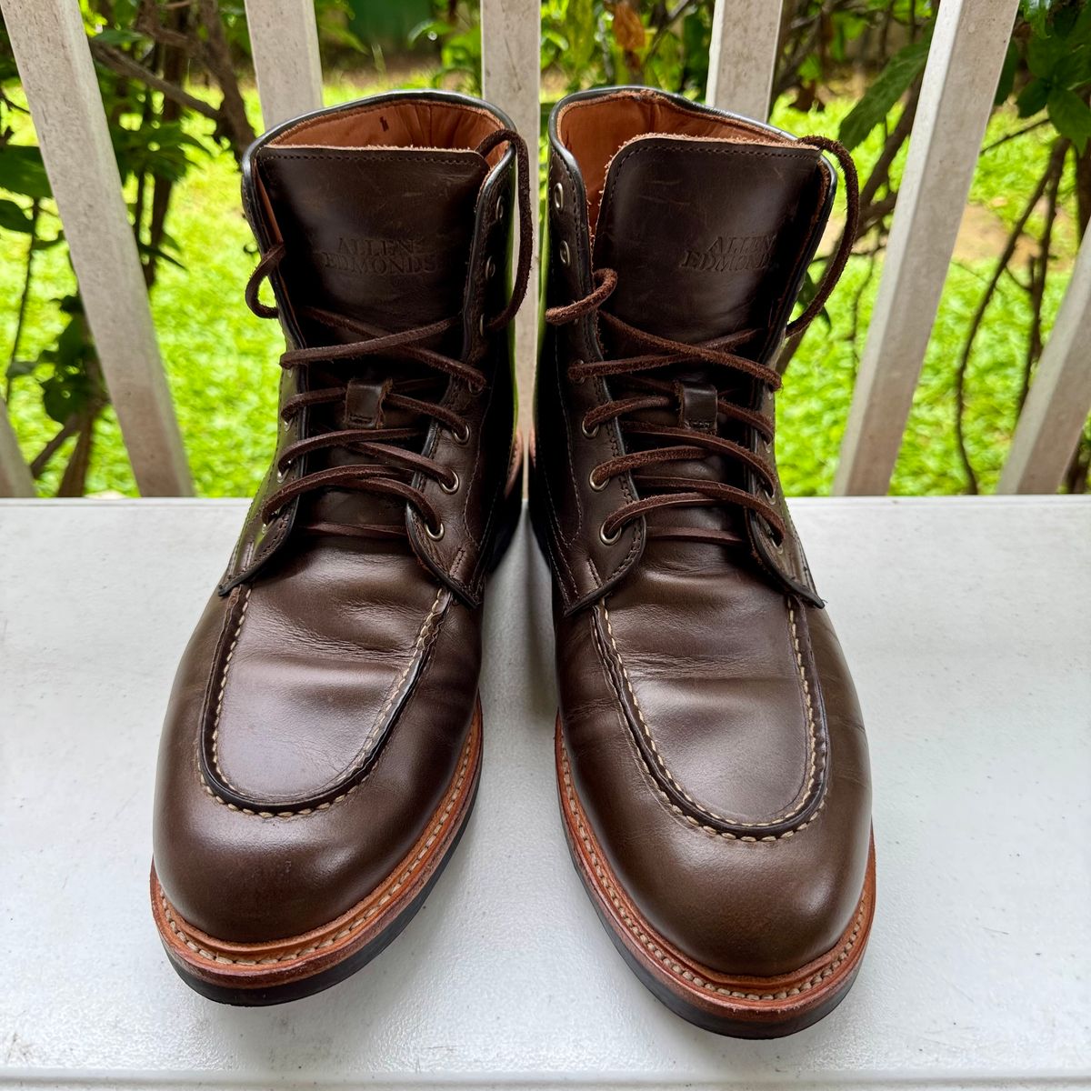 Photo by stinkypatina on September 24, 2025 of the Allen Edmonds Carter in Teak Waterproof.
