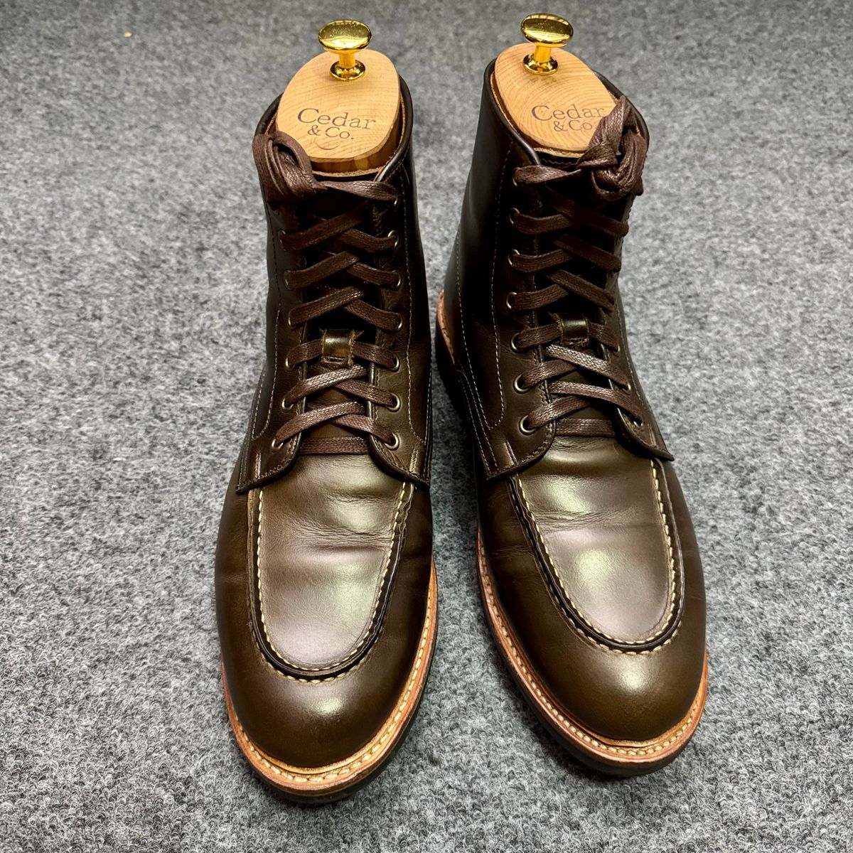 Photo by stinkypatina on November 4, 2025 of the Allen Edmonds Carter in Teak Waterproof.