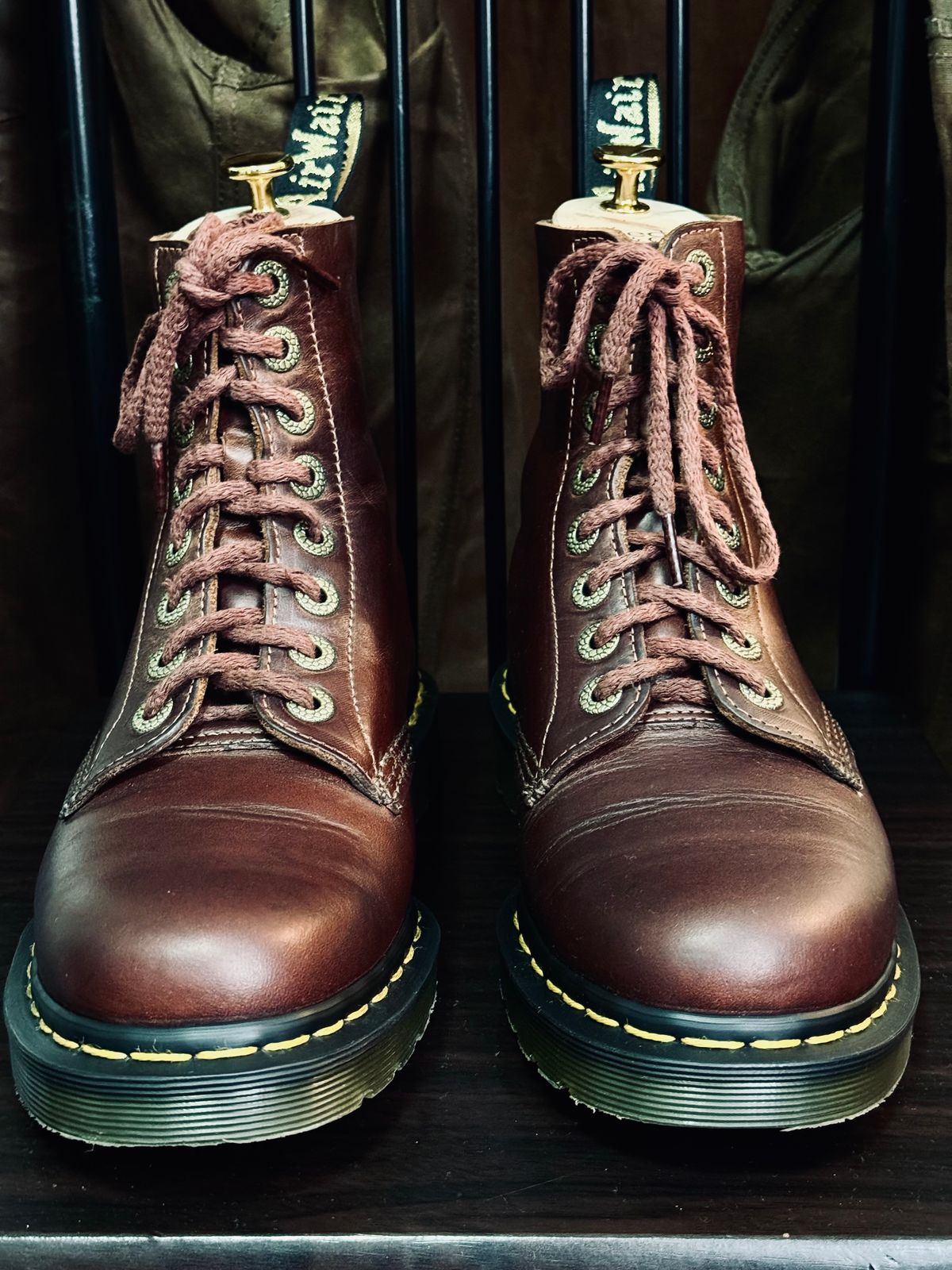 Photo by mrtinkertrain13 on May 26, 2024 of the Dr. Martens 1460 Pascal Made In England in Horween Denver Leather.