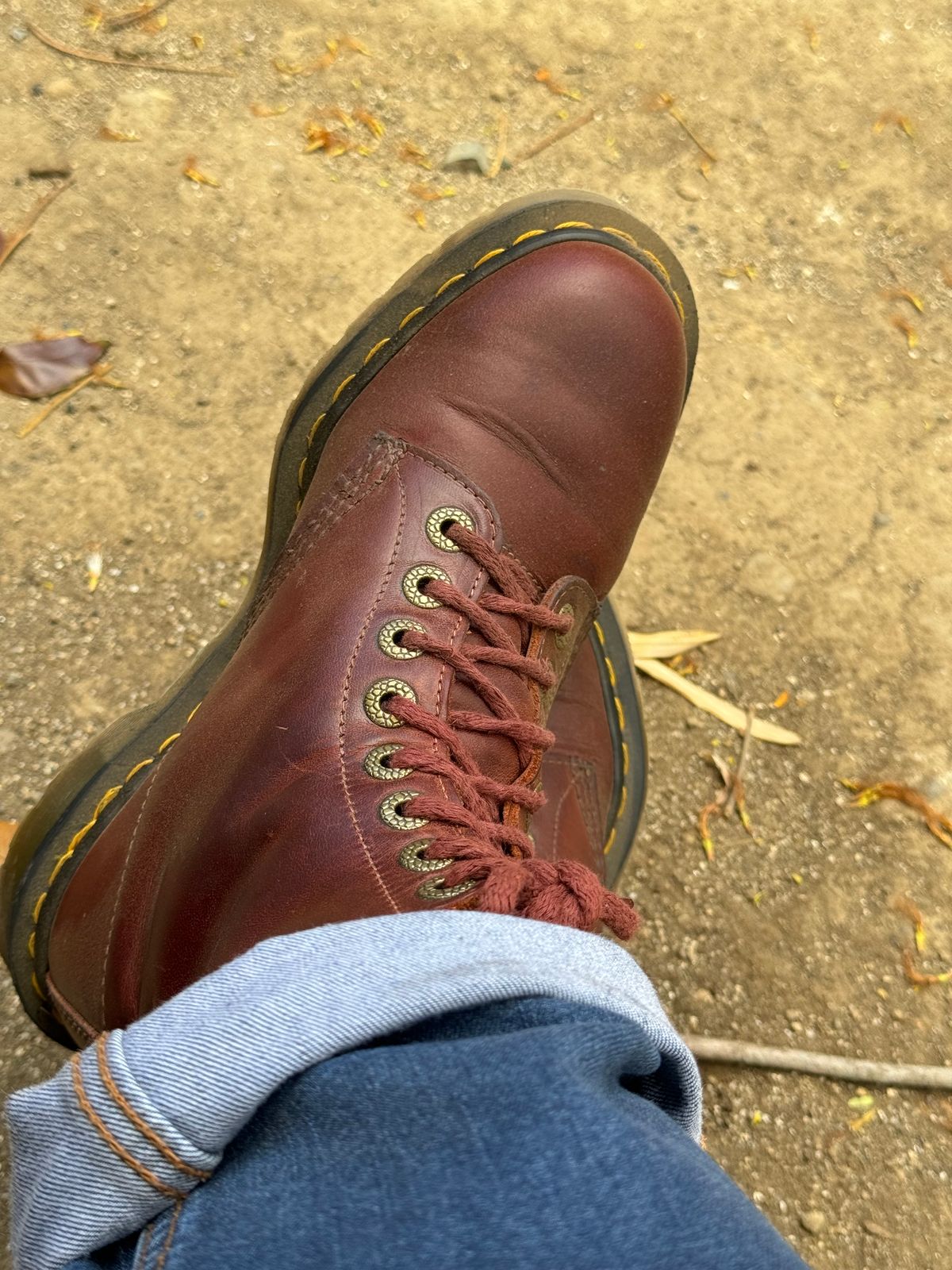 Photo by stinkypatina on April 6, 2024 of the Dr. Martens 1460 Pascal Made In England in Horween Denver Leather.