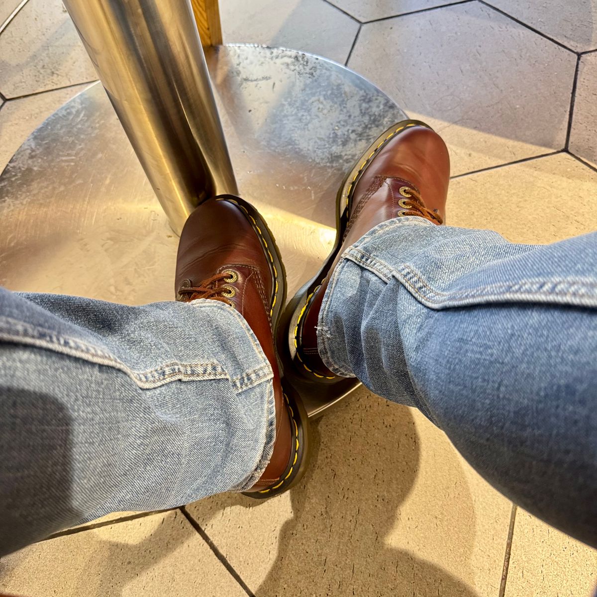 Photo by stinkypatina on August 7, 2025 of the Dr. Martens 1460 Pascal Made In England in Horween Denver Leather.