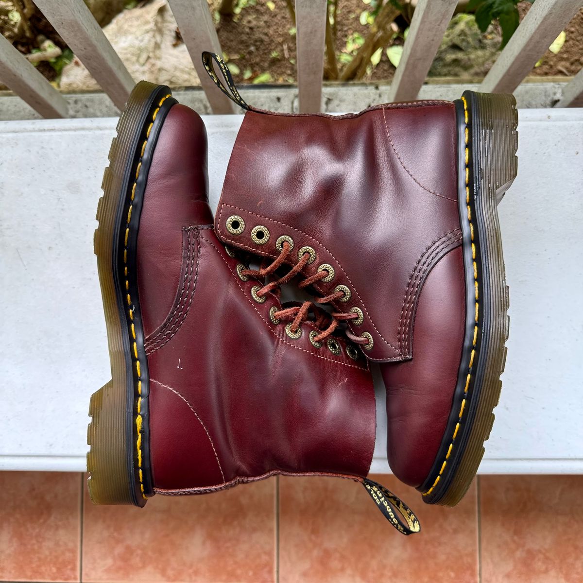 Photo by stinkypatina on September 23, 2025 of the Dr. Martens 1460 Pascal Made In England in Horween Denver Leather.
