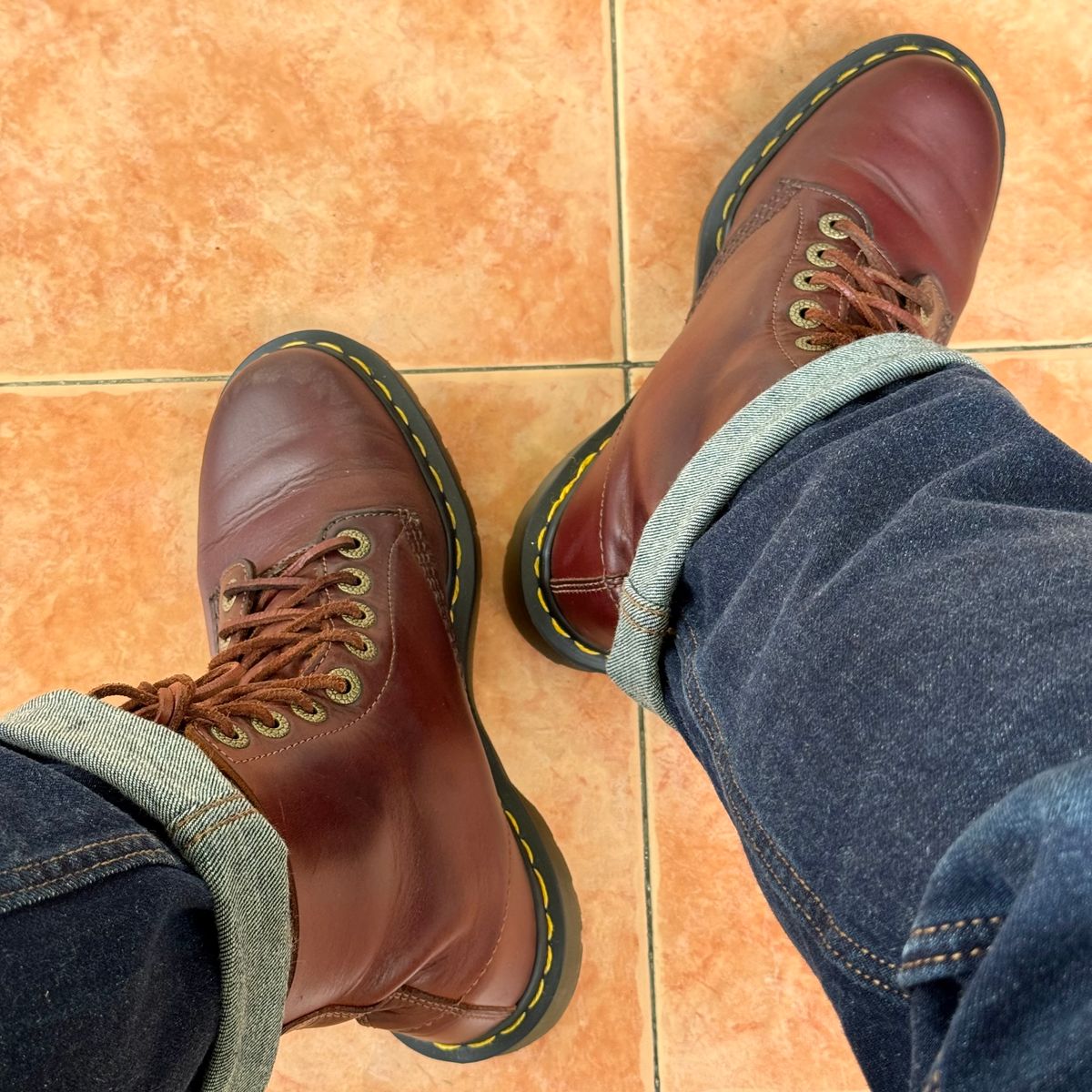 Photo by stinkypatina on September 23, 2025 of the Dr. Martens 1460 Pascal Made In England in Horween Denver Leather.
