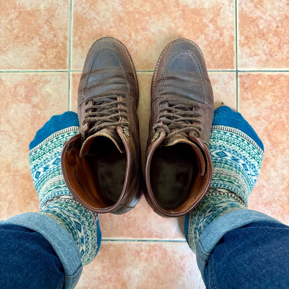 Photo by stinkypatina on September 10, 2025 of the Parkhurst The Niagara in C.F. Stead Light Brown Waxy Commander Suede.