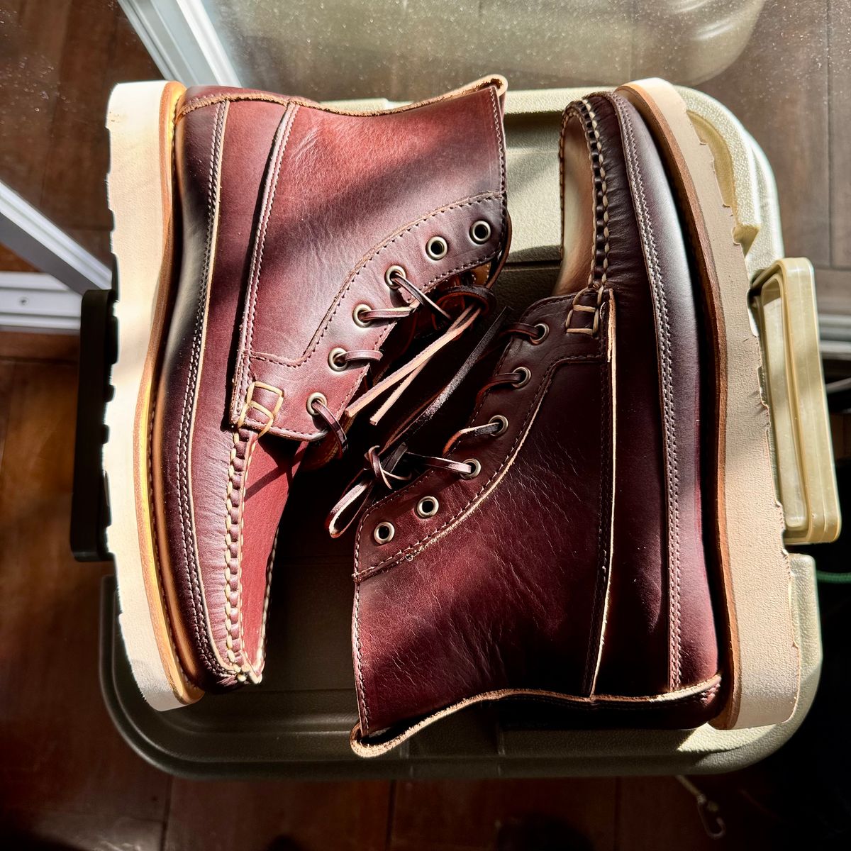 Photo by stinkypatina on December 12, 2025 of the Rancourt & Co. Harrison Boot Redux in Rancourt & Co. Heritage Brown.