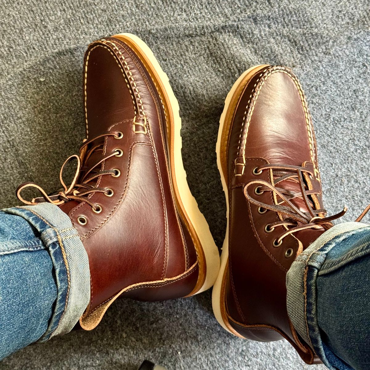 Photo by stinkypatina on December 12, 2025 of the Rancourt & Co. Harrison Boot Redux in Rancourt & Co. Heritage Brown.