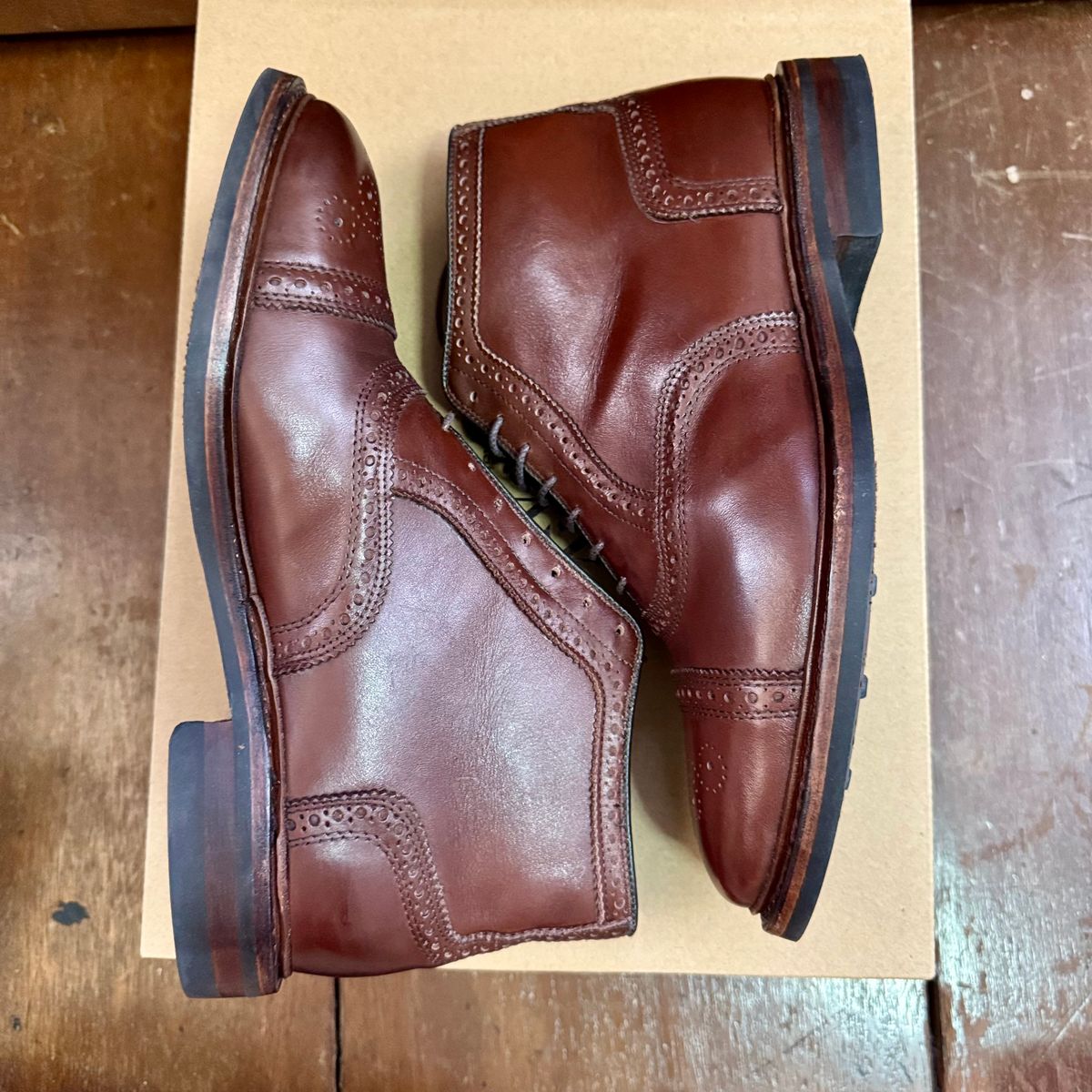 Photo by stinkypatina on March 19, 2026 of the Allen Edmonds Hamilton in Dark Chili Calfskin.