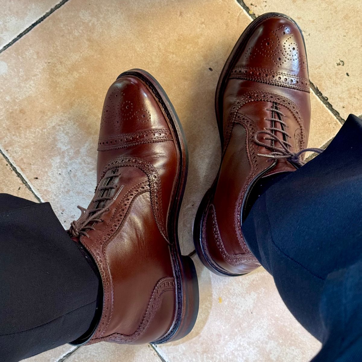 Photo by stinkypatina on March 27, 2026 of the Allen Edmonds Hamilton in Dark Chili Calfskin.