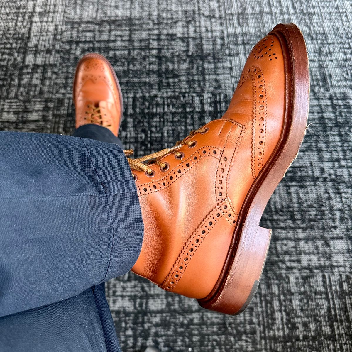 Photo by stinkypatina on April 6, 2026 of the Tricker's Stow Country Boot in C-Shade Tan.