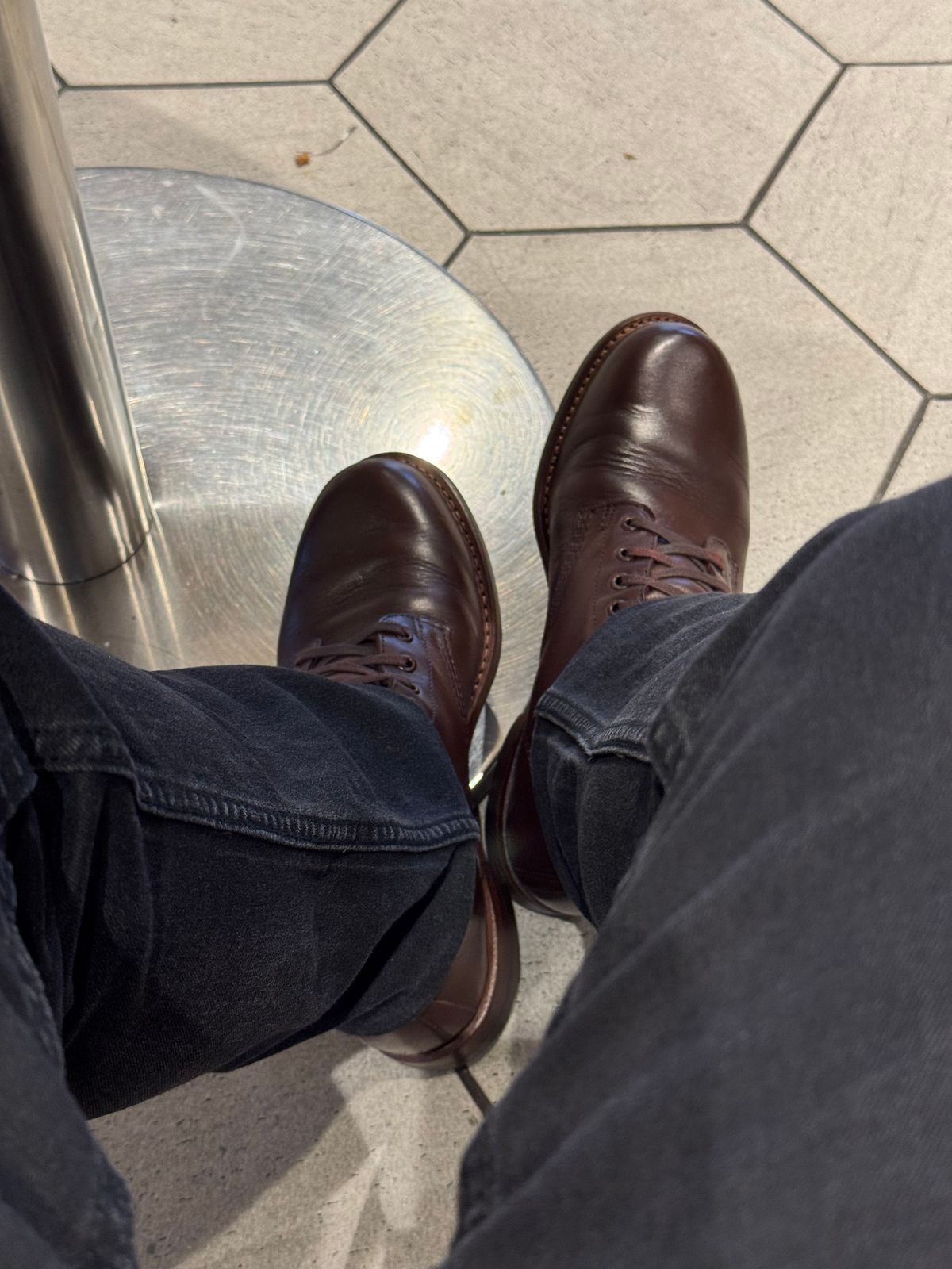 Photo by stinkypatina on May 19, 2025 of the Wolverine 1000 Mile Plain-Toe Boot in Horween Brown Chromexcel.