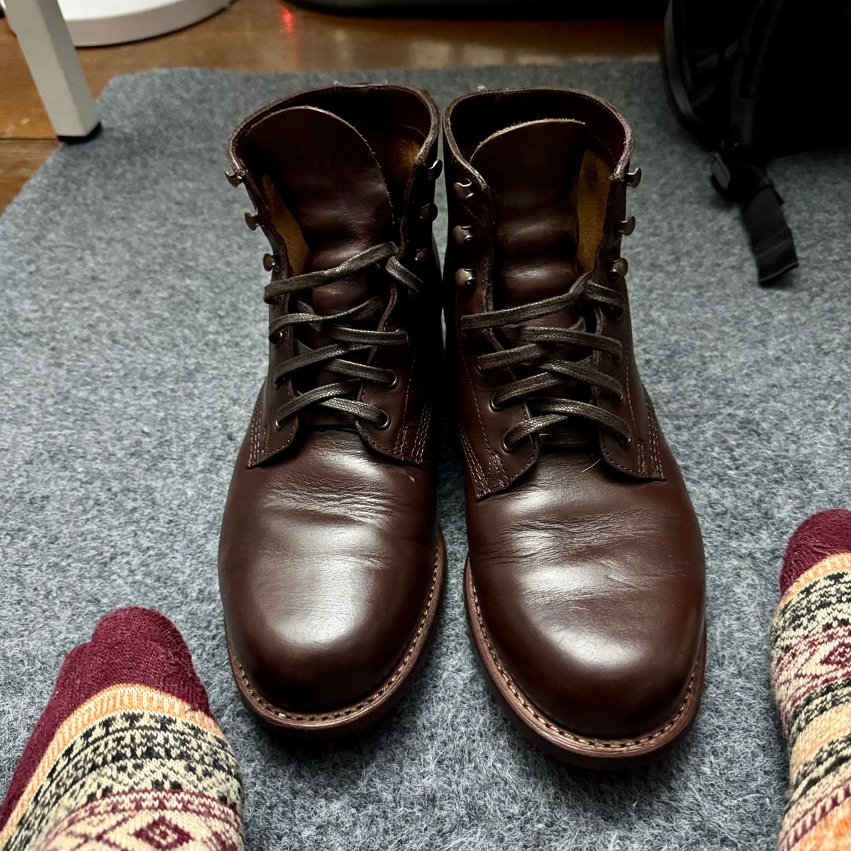 Photo by stinkypatina on September 15, 2025 of the Wolverine 1000 Mile Plain-Toe Boot in Horween Brown Chromexcel.