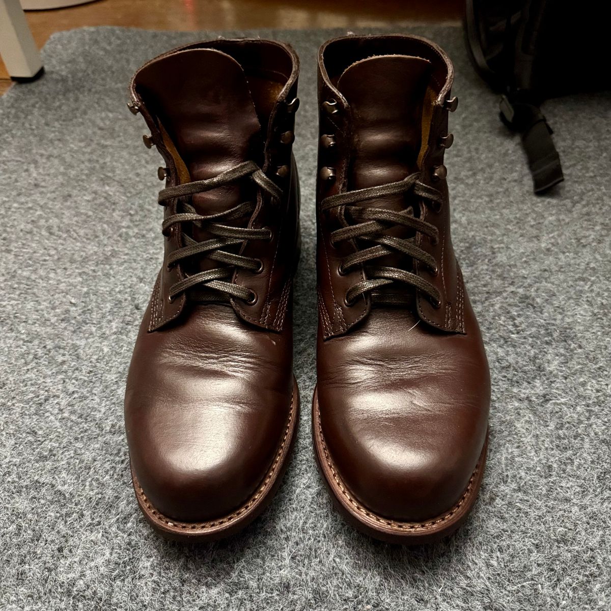 Photo by stinkypatina on September 15, 2025 of the Wolverine 1000 Mile Plain-Toe Boot in Horween Brown Chromexcel.