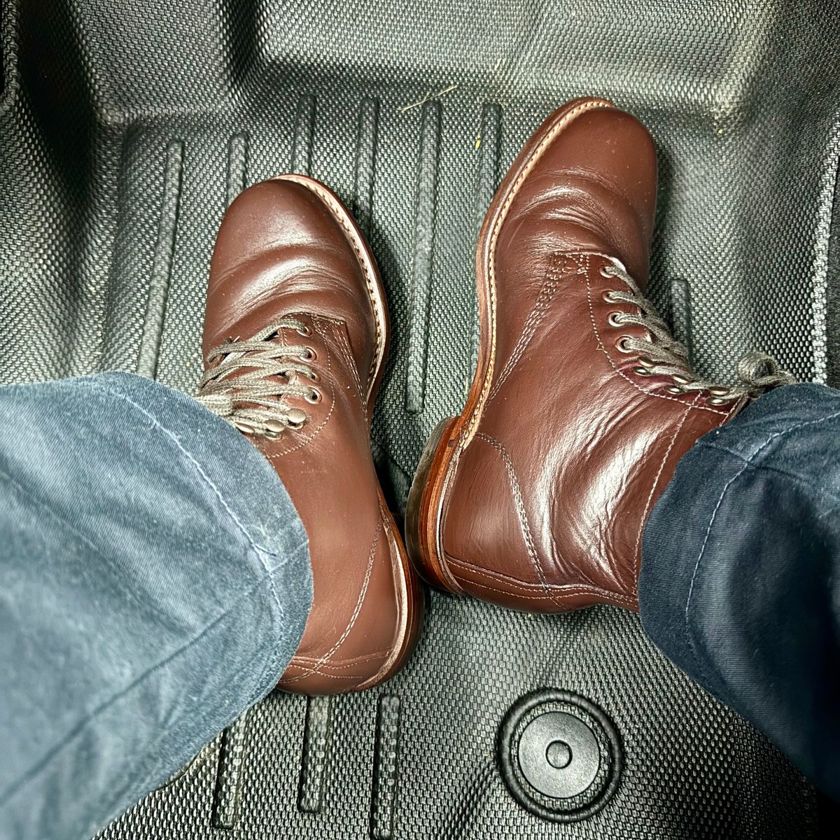 Photo by stinkypatina on September 15, 2025 of the Wolverine 1000 Mile Plain-Toe Boot in Horween Brown Chromexcel.