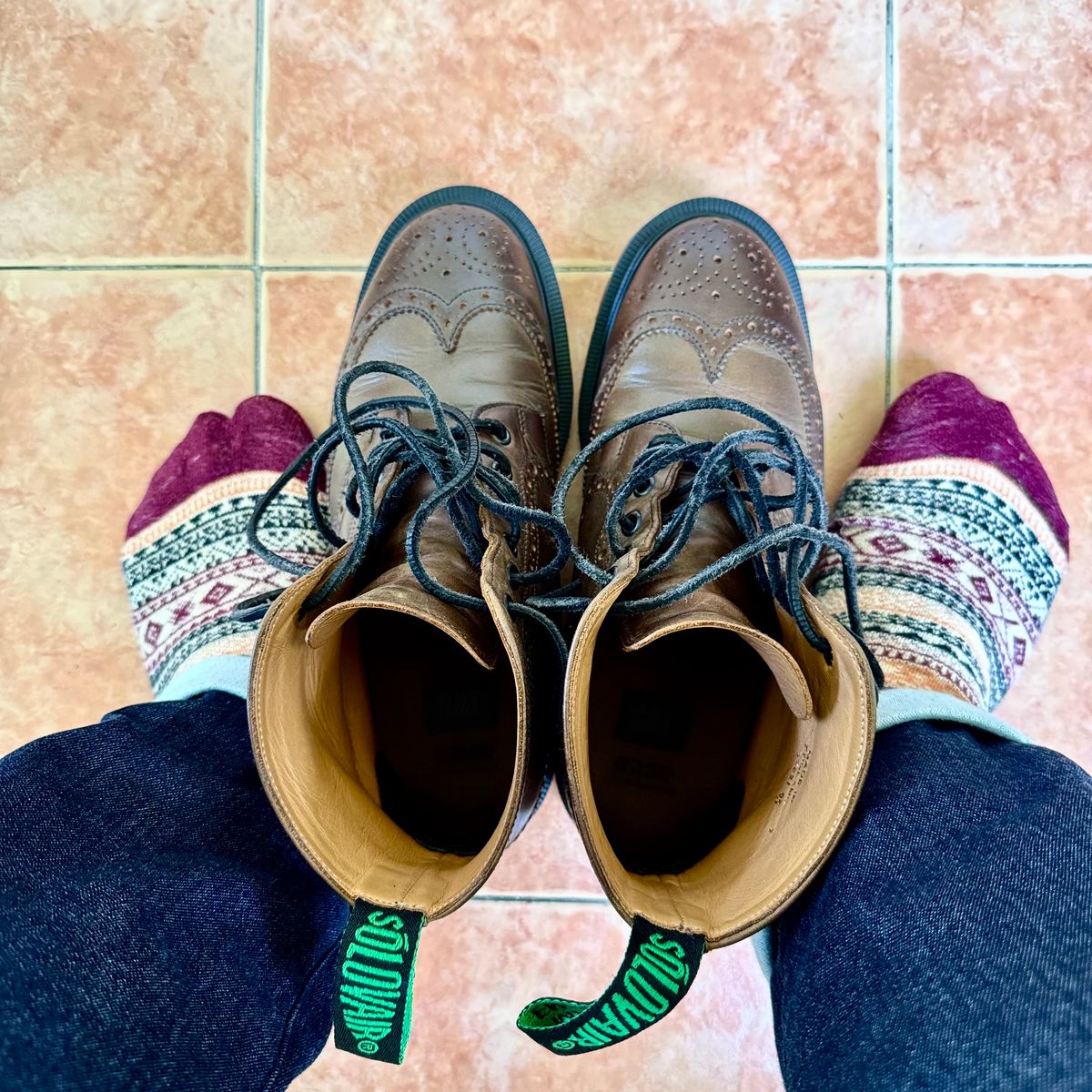 Photo by stinkypatina on August 2, 2025 of the Solovair Herring Hartwell in Pull Up Calf Leather.