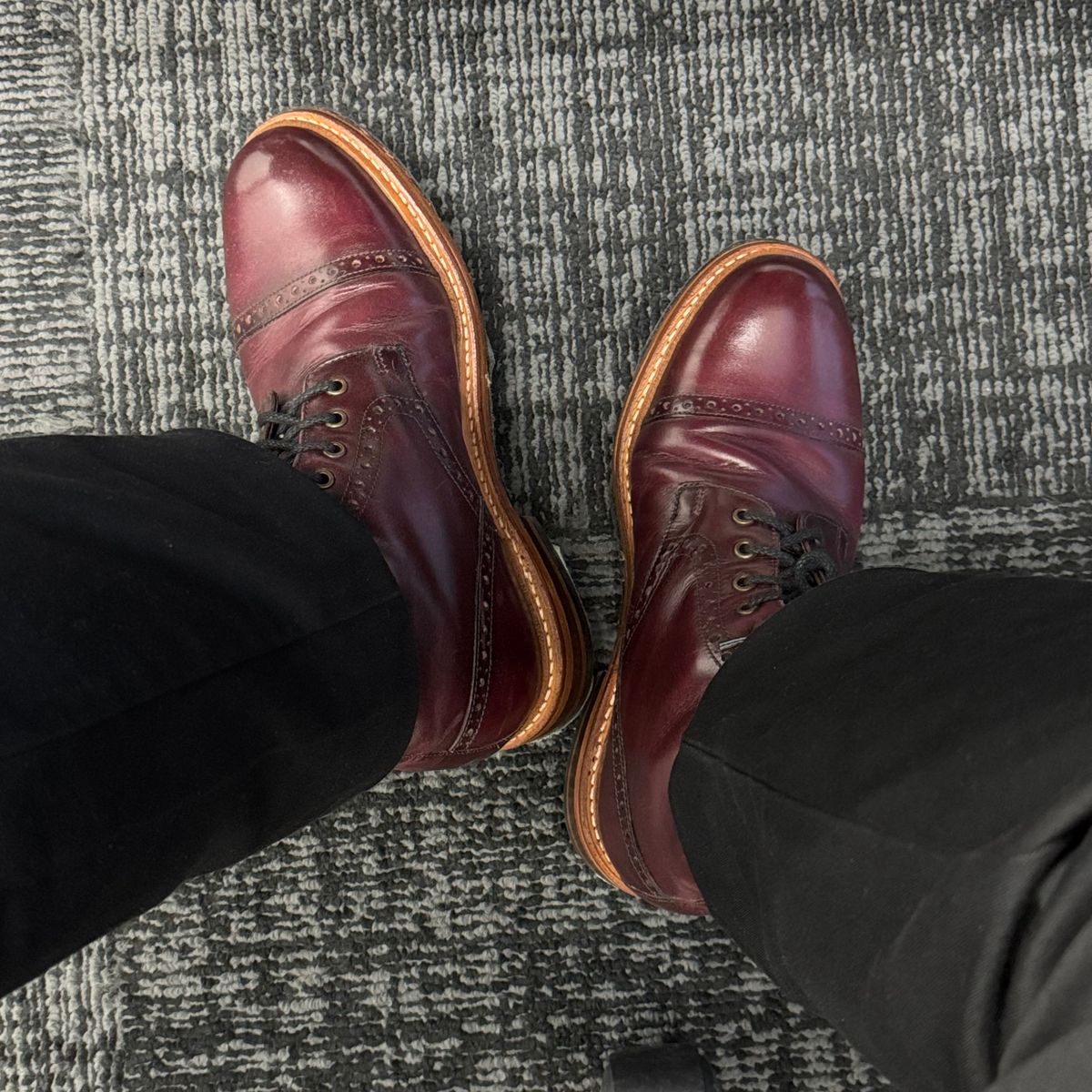Photo by stinkypatina on June 8, 2026 of the Herring Caldbeck II in Burgundy Calf.