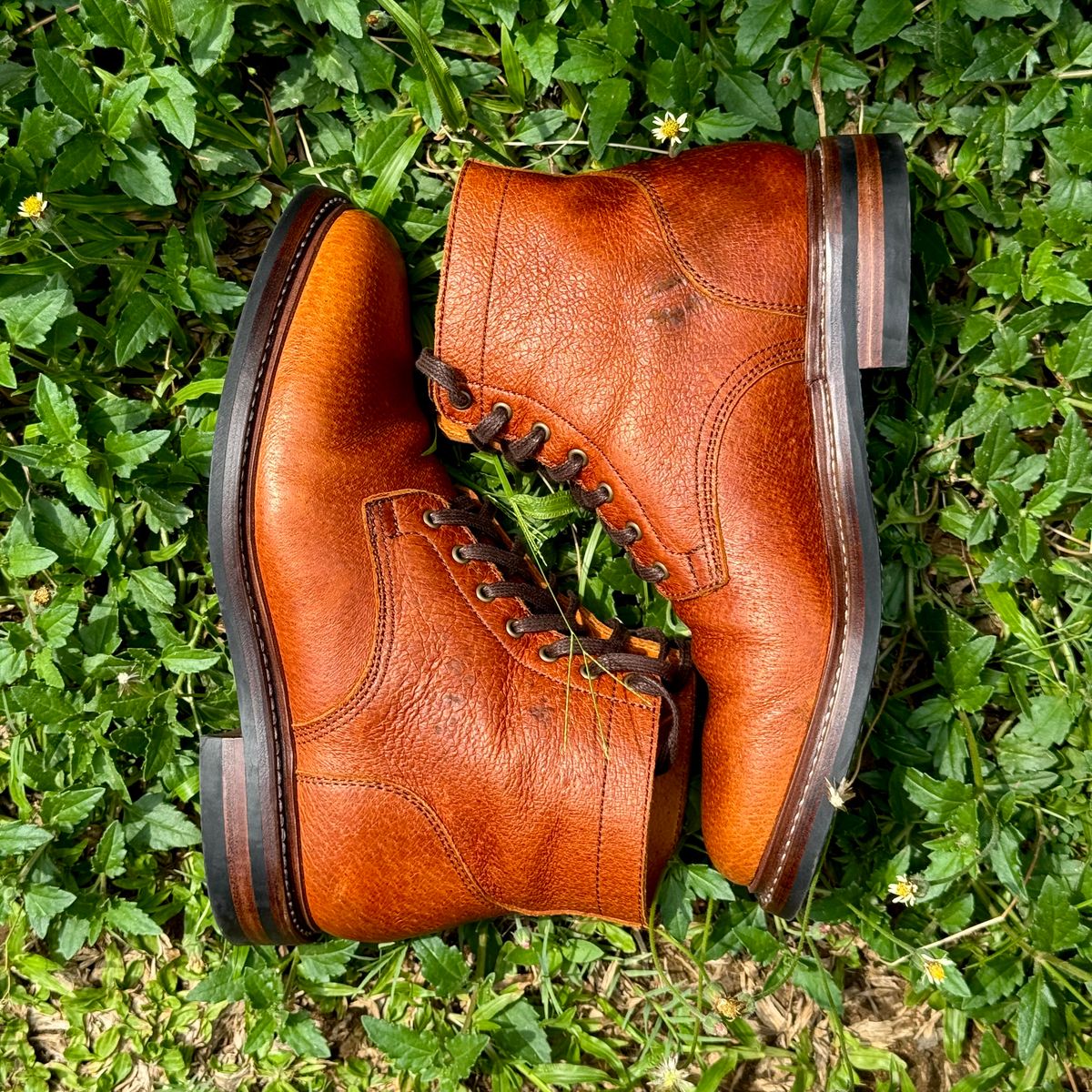 Photo by stinkypatina on May 31, 2026 of the Caswell Boot Company Lisbon in Gallun Cognac Jabari Feral Swine.