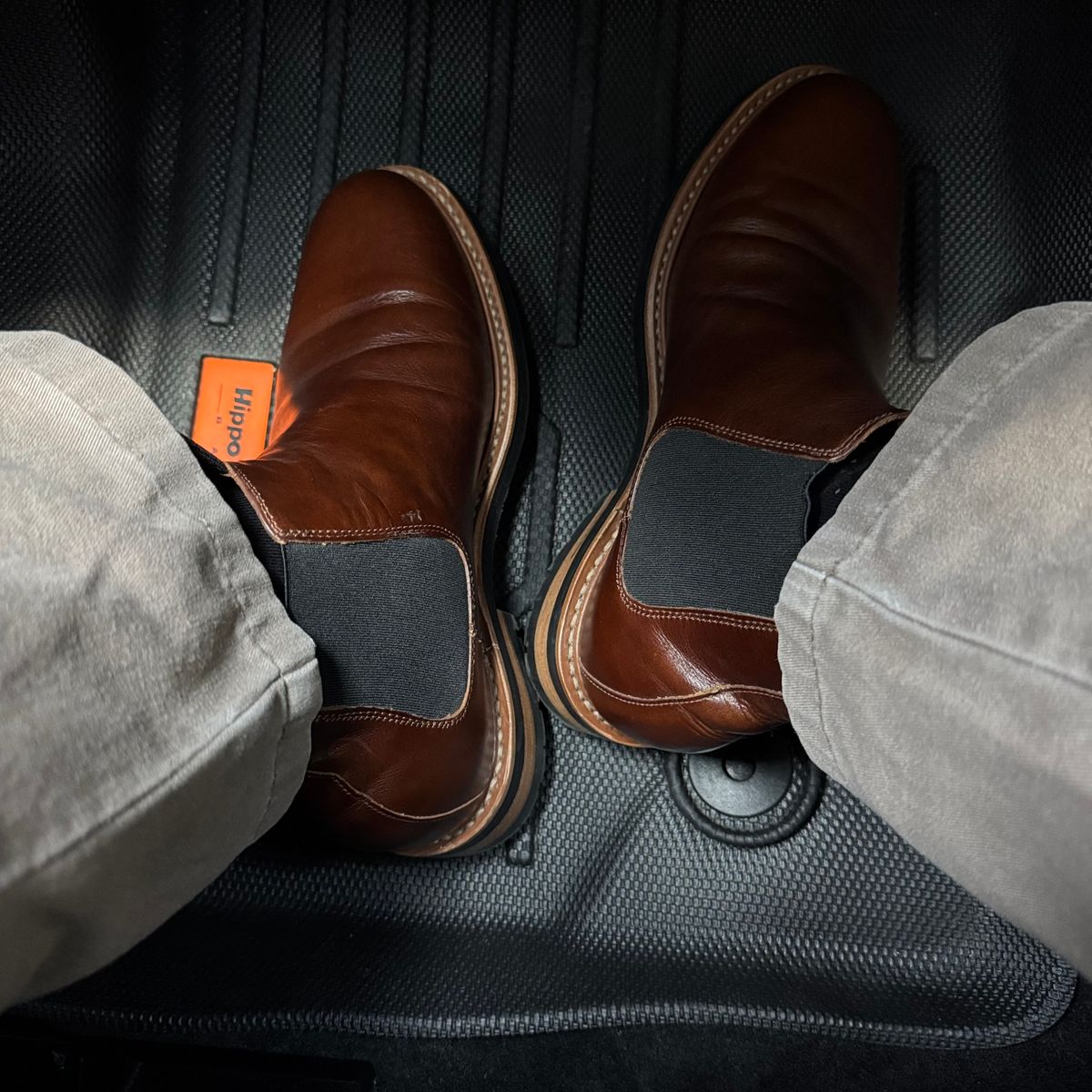 Photo by stinkypatina on September 4, 2025 of the Huckberry Rhodes Cooper Chelsea in Amarello Calf Leather.