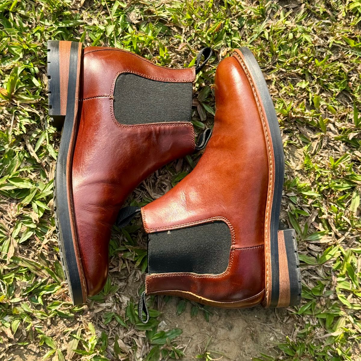 Photo by stinkypatina on March 6, 2026 of the Huckberry Rhodes Cooper Chelsea in Amarello Calf Leather.