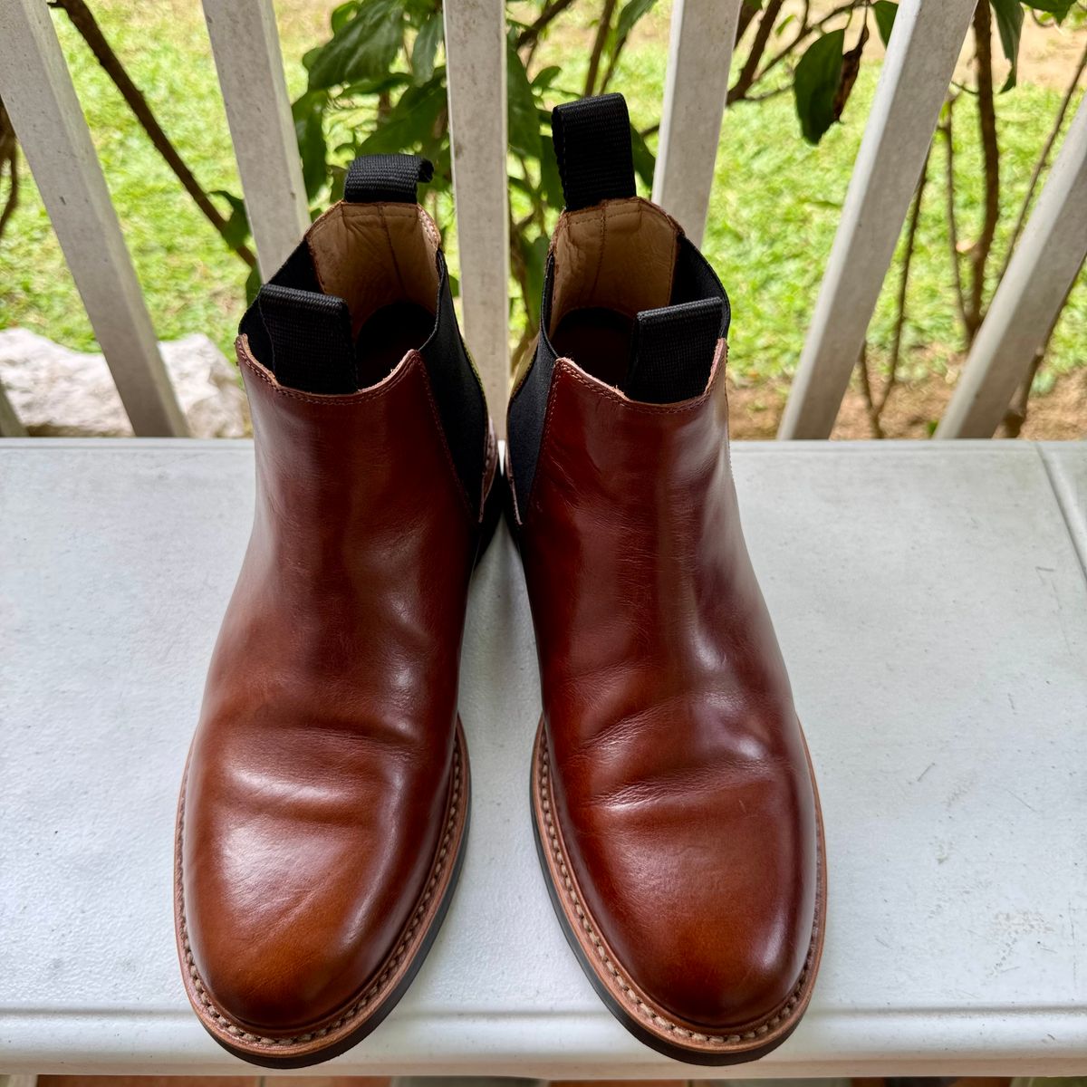 Photo by stinkypatina on August 1, 2025 of the Huckberry Rhodes Cooper Chelsea in Amarello Calf Leather.