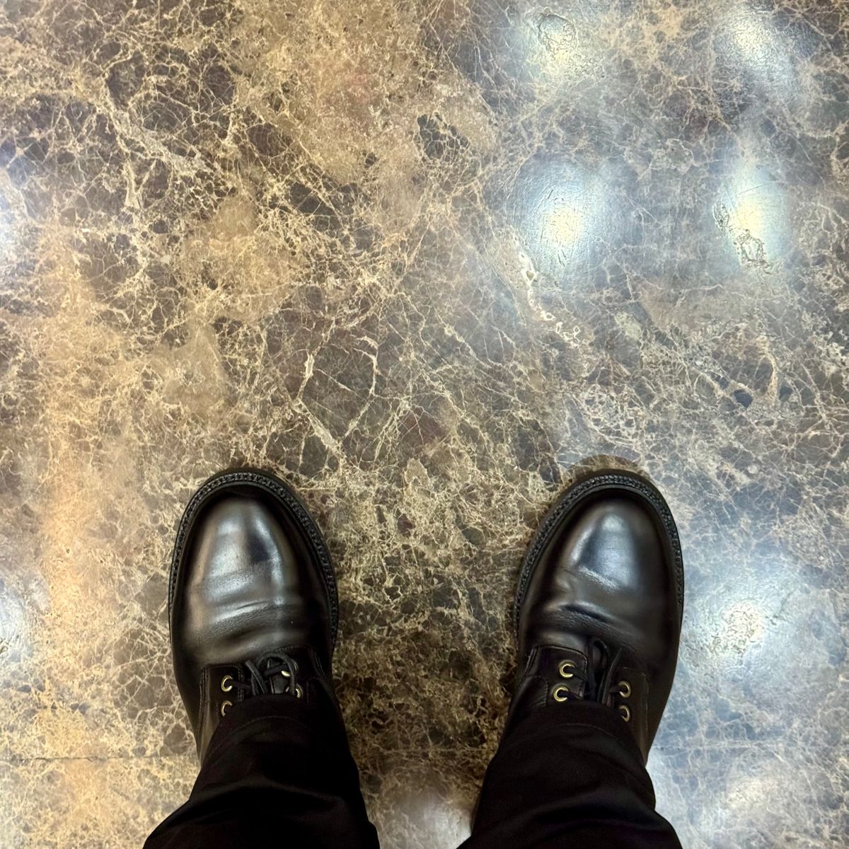 Photo by stinkypatina on November 17, 2025 of the Grant Stone Diesel Boot in Horween Black Chromexcel.