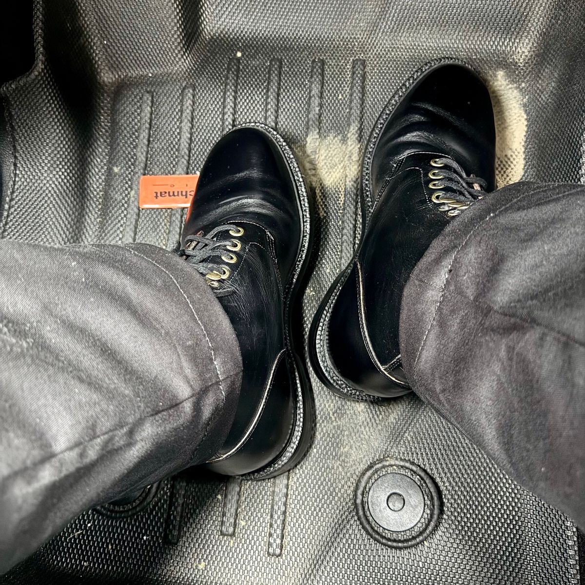 Photo by stinkypatina on November 17, 2025 of the Grant Stone Diesel Boot in Horween Black Chromexcel.